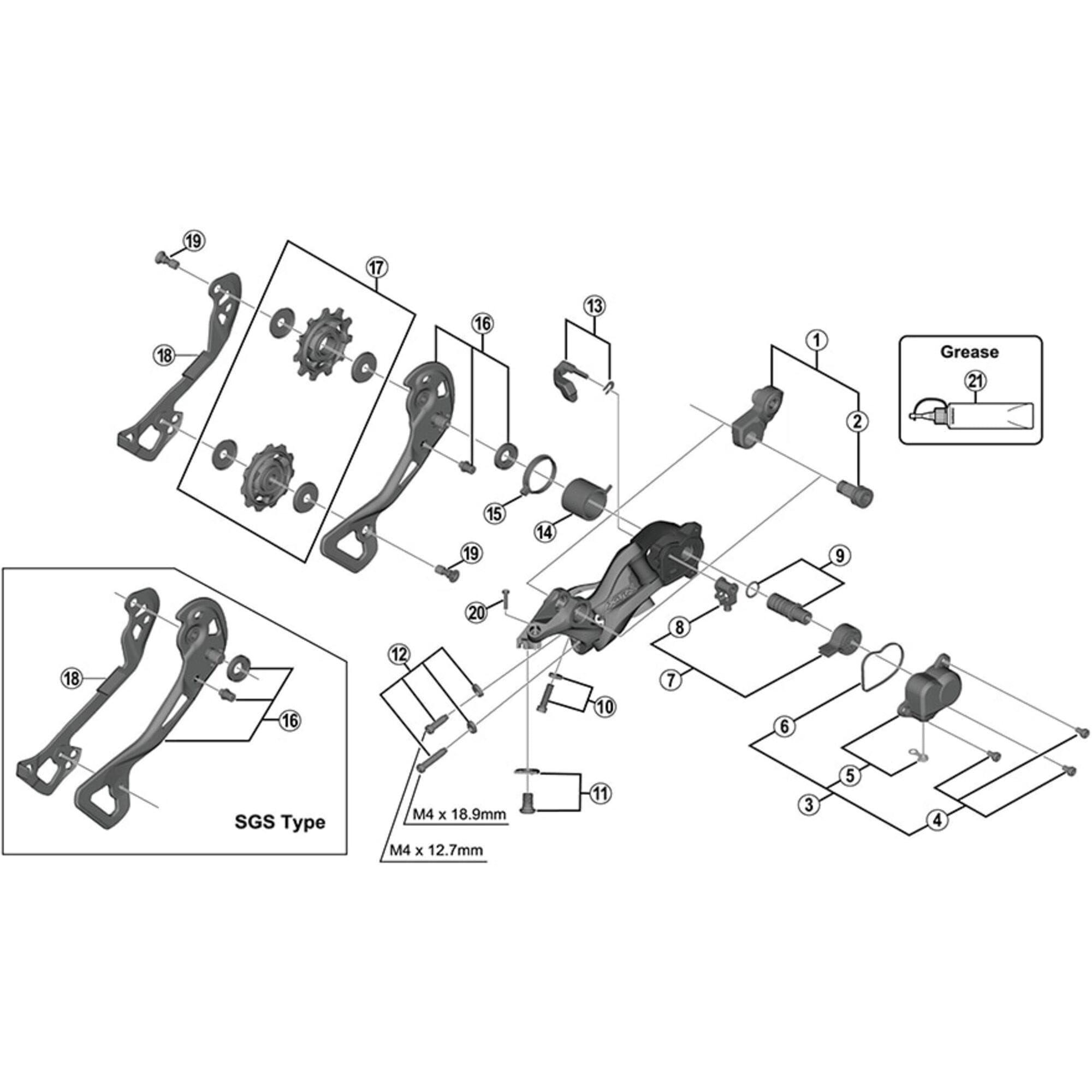 Shimano Spares M9000 bracket axle unit for normal type