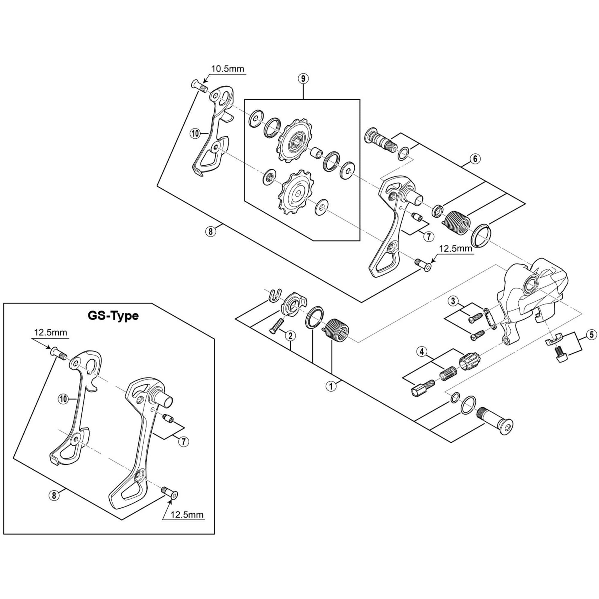 Shimano Spares A outer plate and plate stopper pin, SS | Power2Cycletype