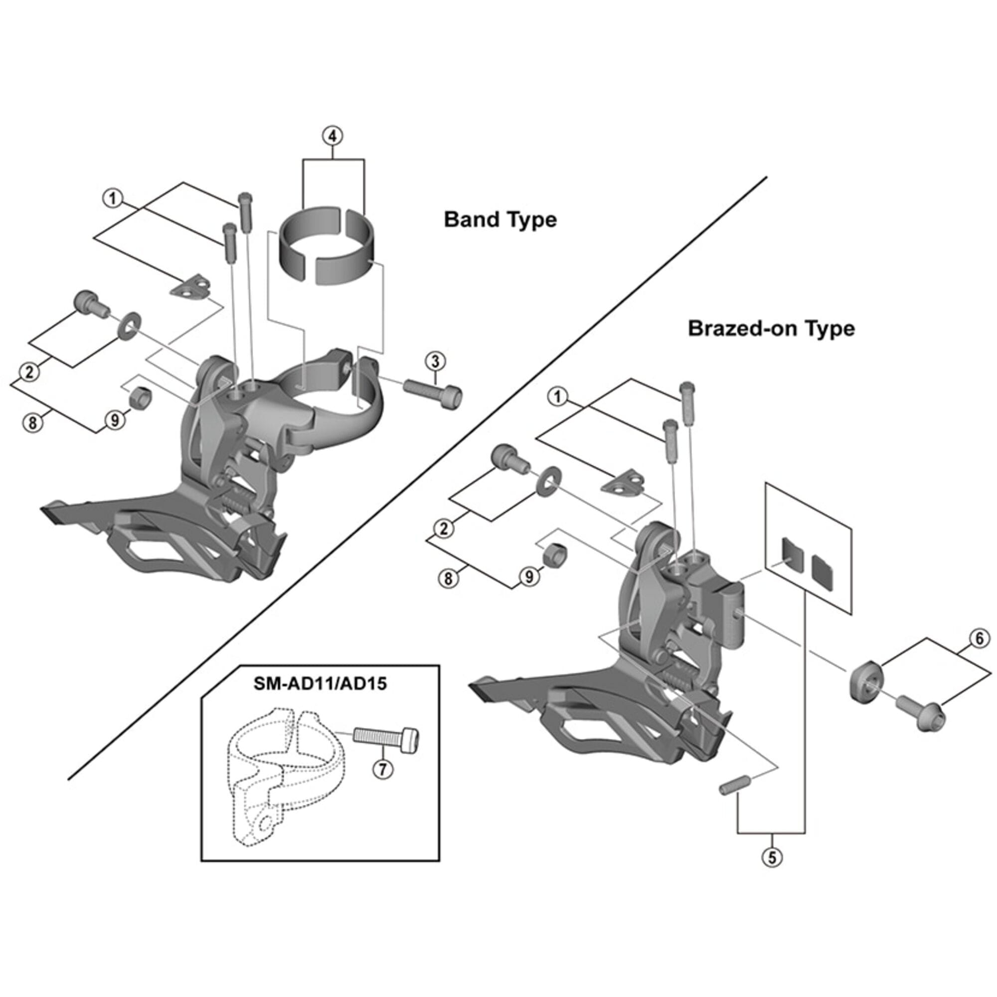 Shimano Spares R3000 clamp band adapter for 28.6 mm