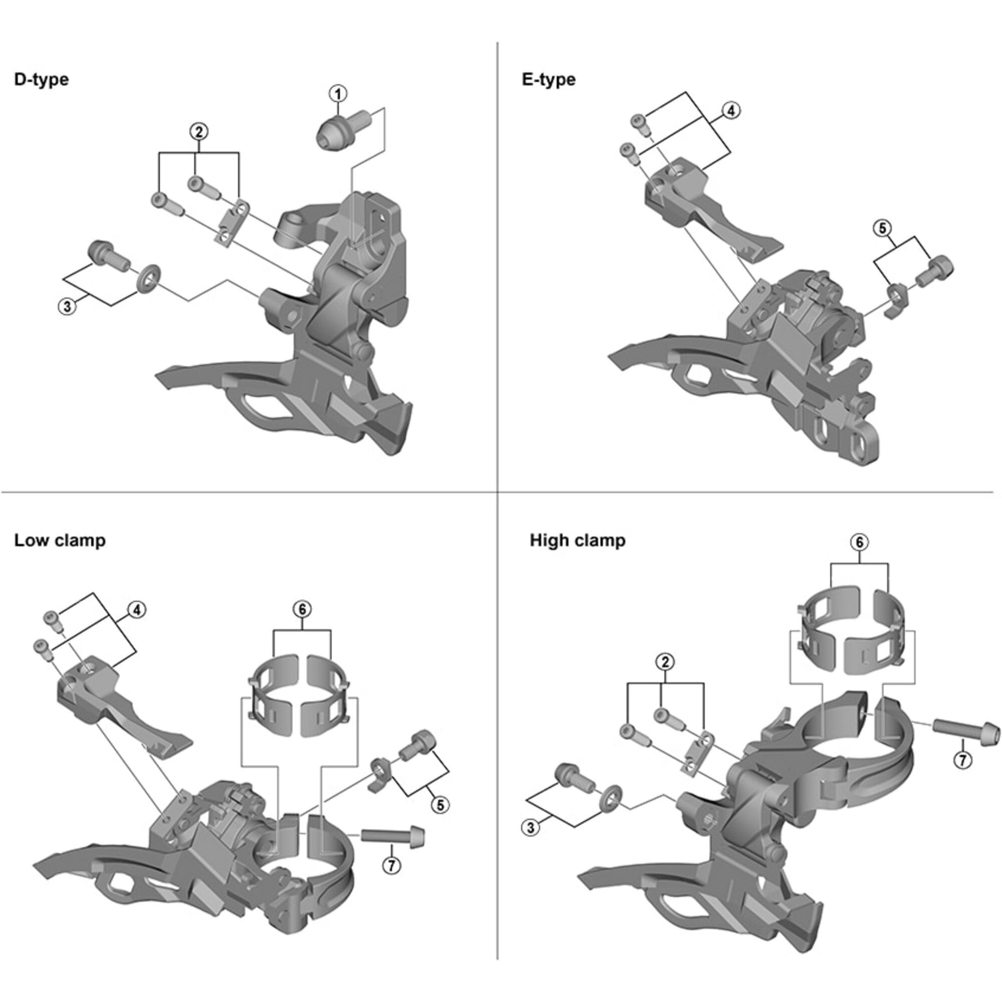 Shimano Spares M7005 cable fixing bolt and plate E | Power2Cycletype