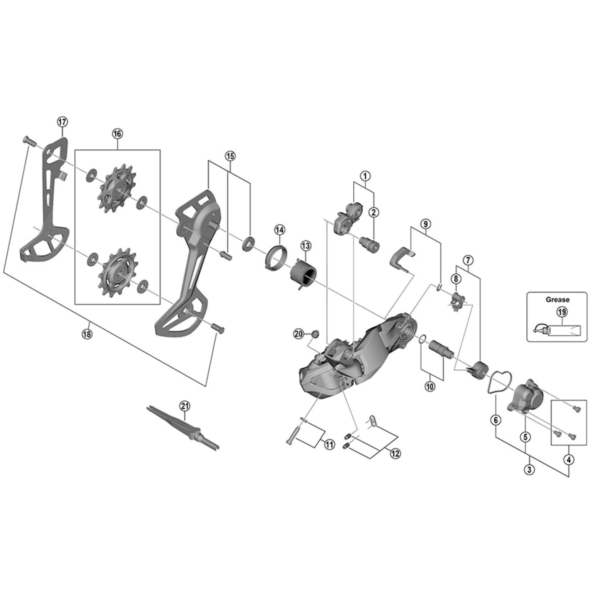 Shimano Spares M8050 stroke adjusting screw and plate