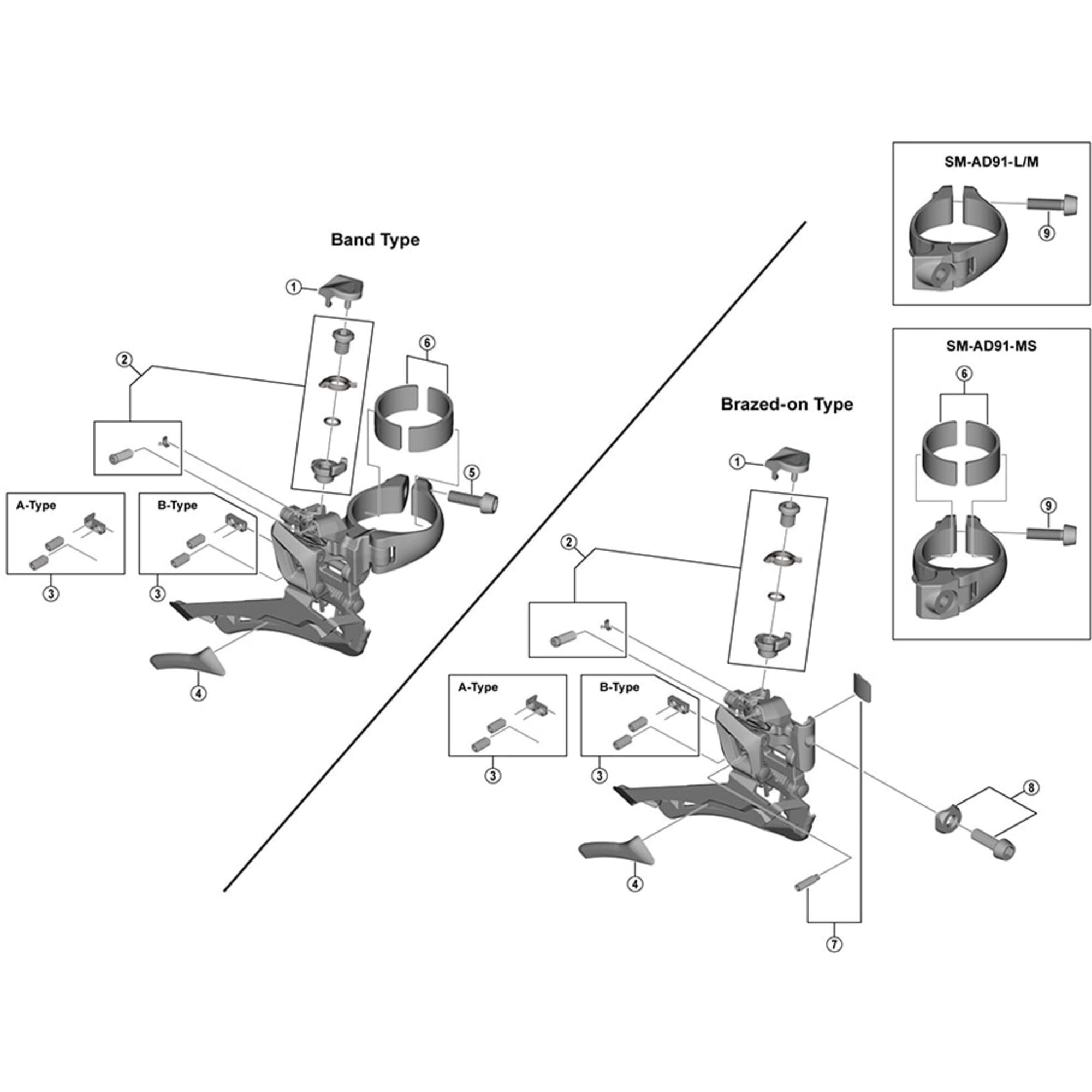 Shimano Spares R9100 adjust bolts and plate A | Power2Cycletype angled