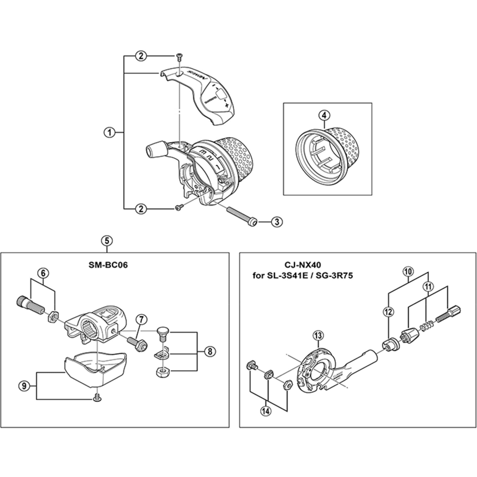 Shimano Spares 3S42J cable adjusting barrel unit