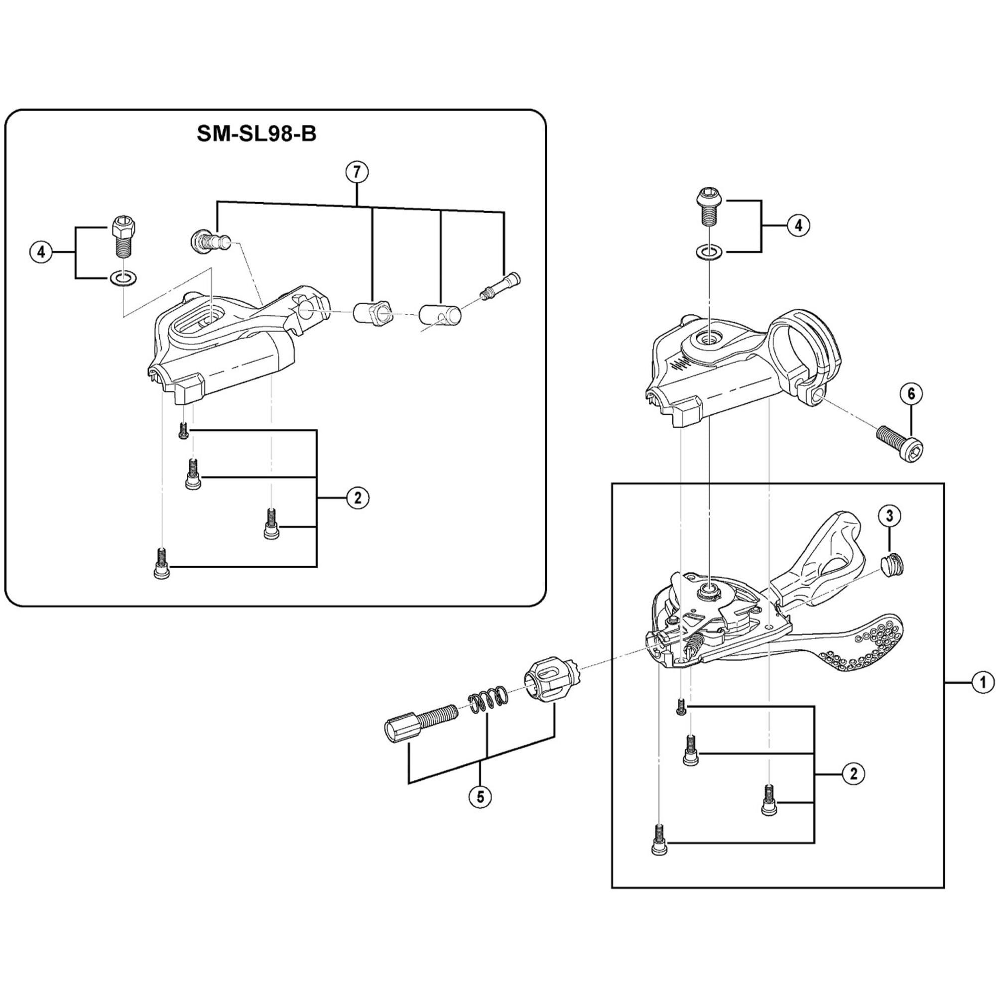 Shimano Spares M980 unit fixing bolt and spring washer, M5 x 9.5 mm
