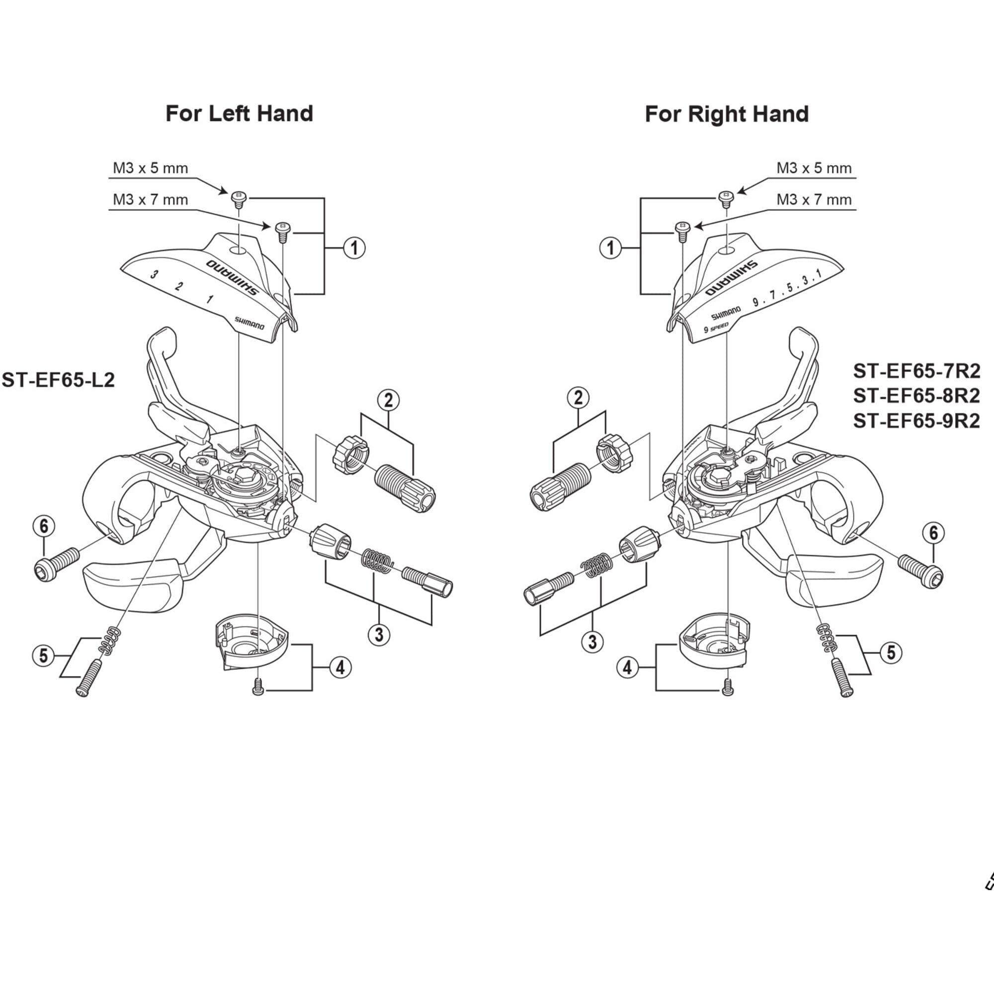 Shimano Spares EF65 main lever cover and fixing screw, left hand