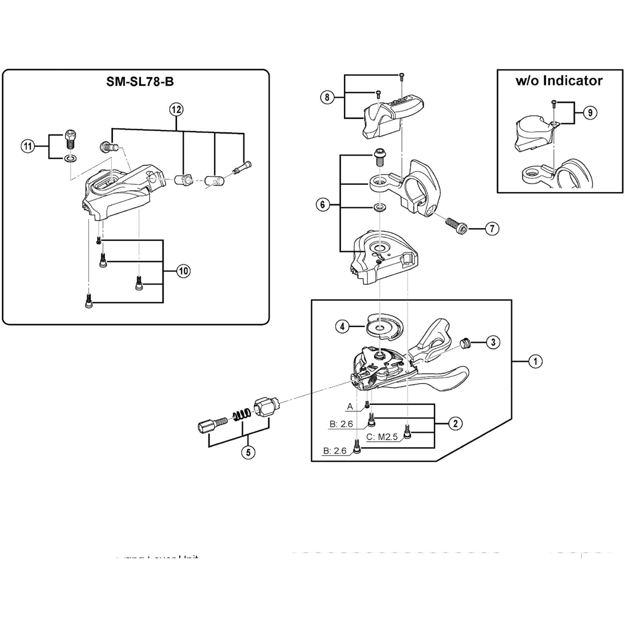 Shimano Spares M780 left hand indicator unit