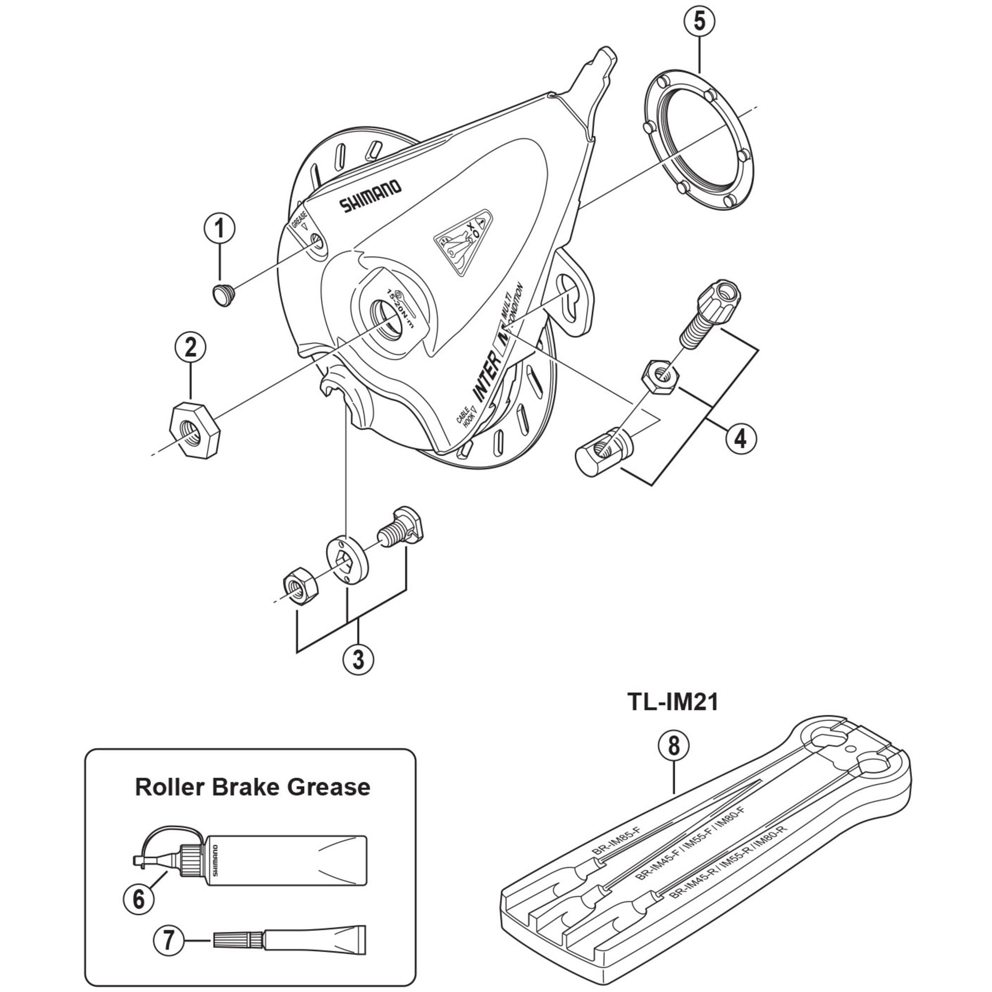 Shimano Spares F brake unit fixing nut M9 x 8.2 mm