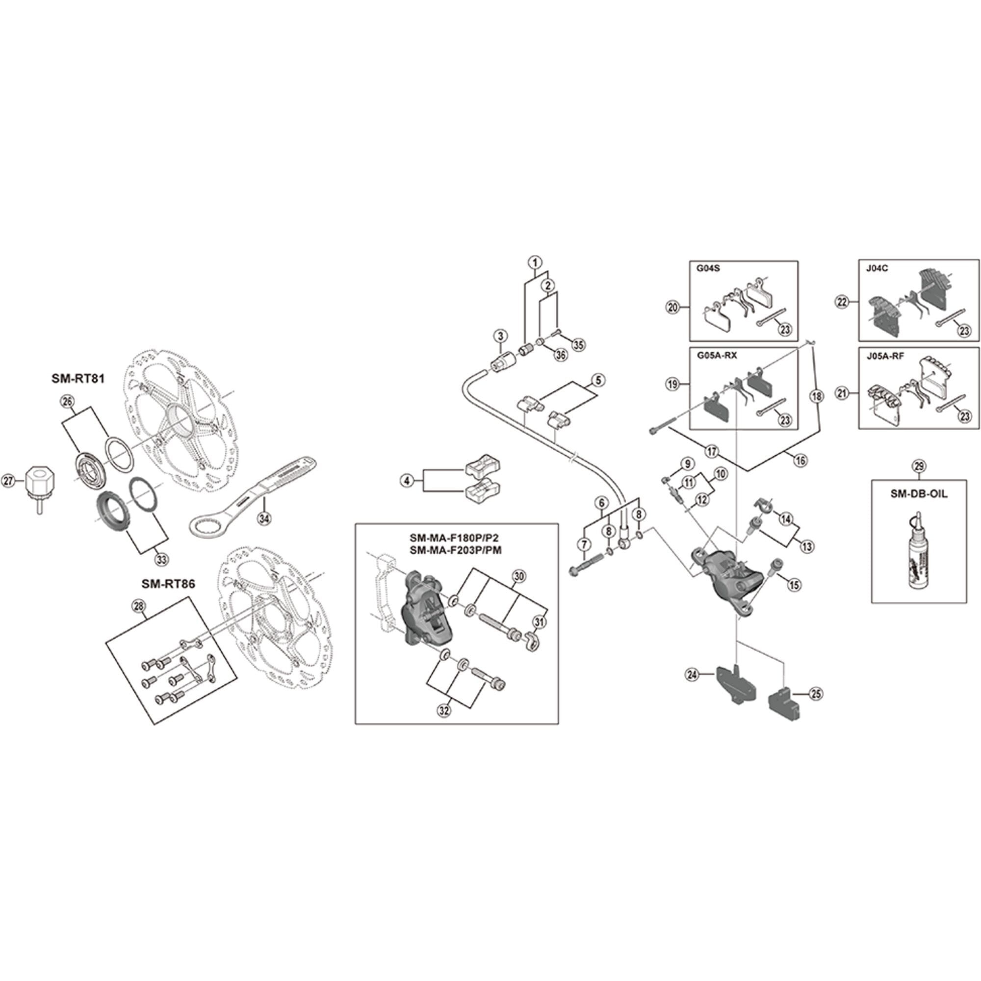 Shimano Spares RT76 rotor fixing bolt unit