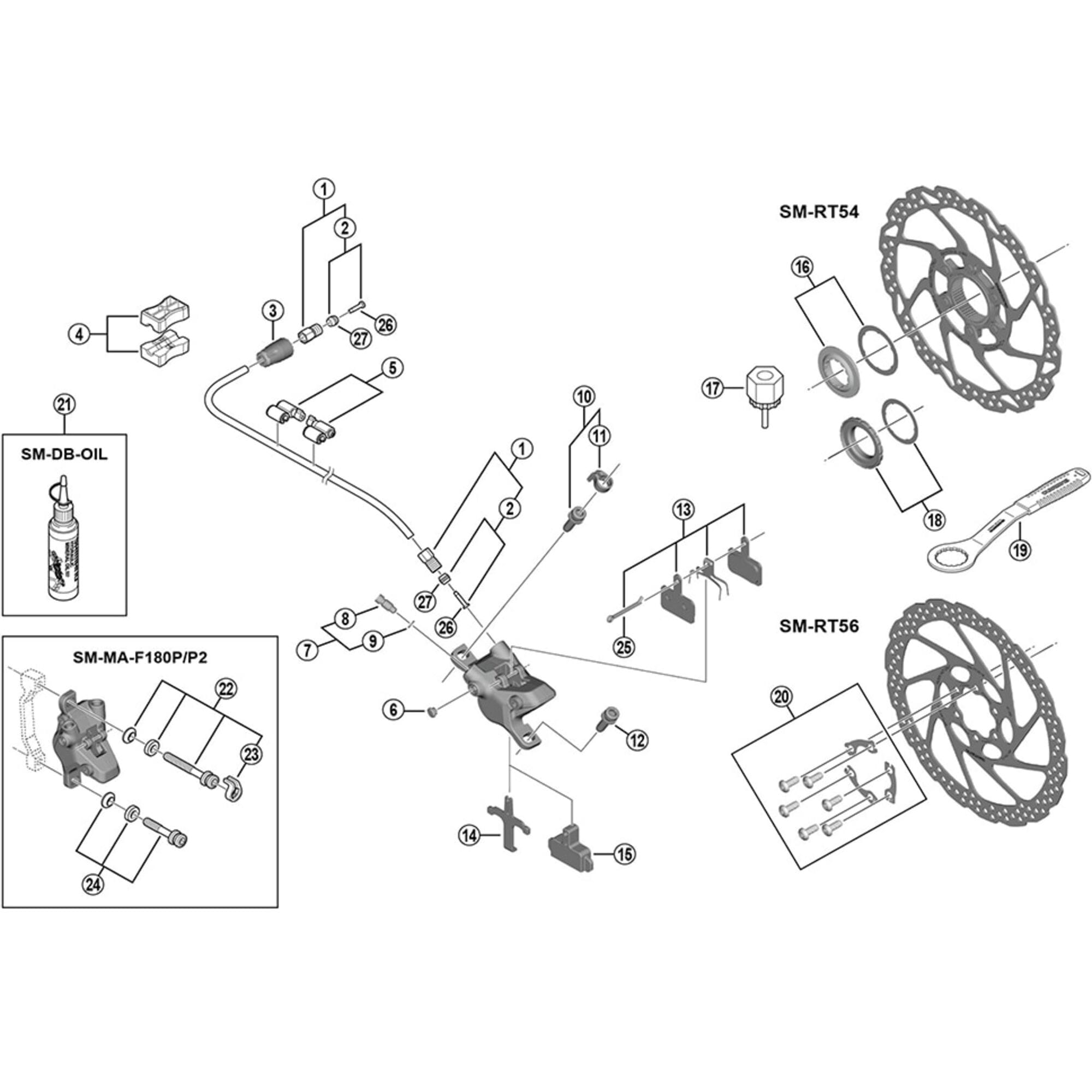 Shimano Spares MT400 connection bolt unit