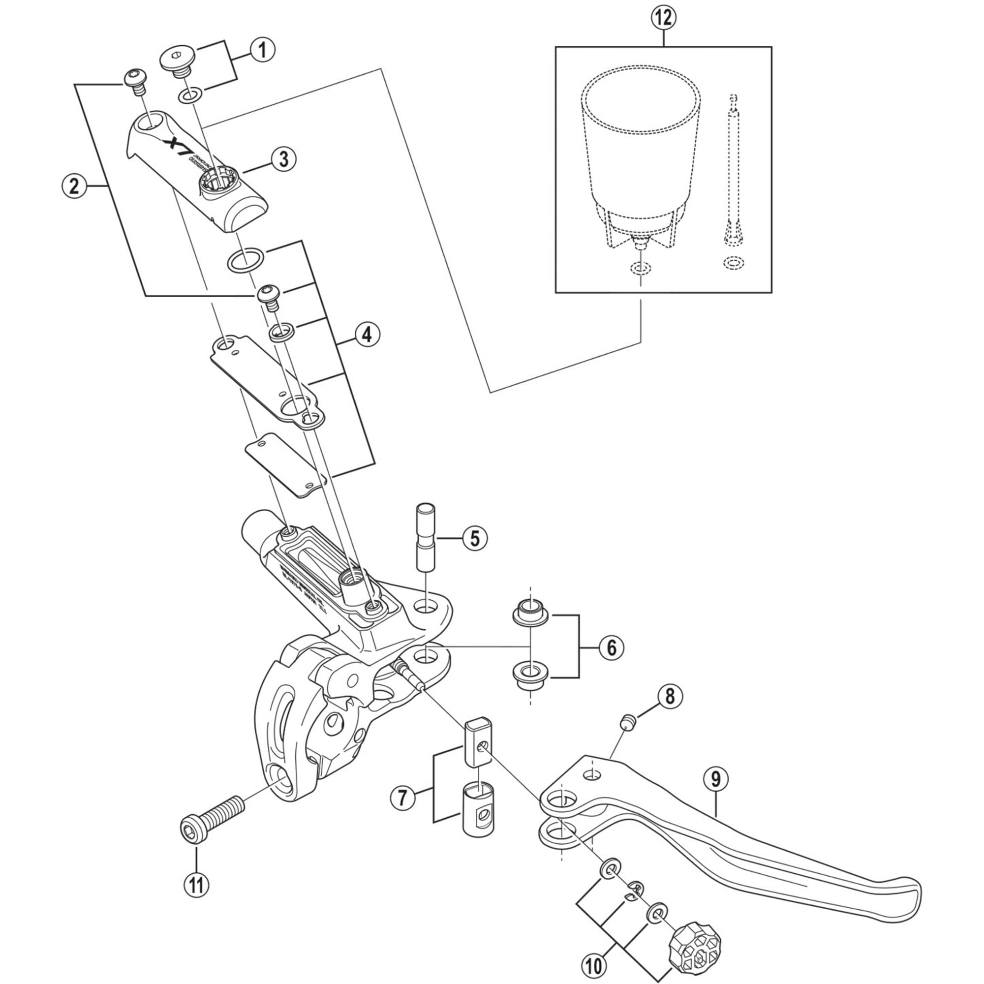 Shimano Spares T675 right hand lid, silver