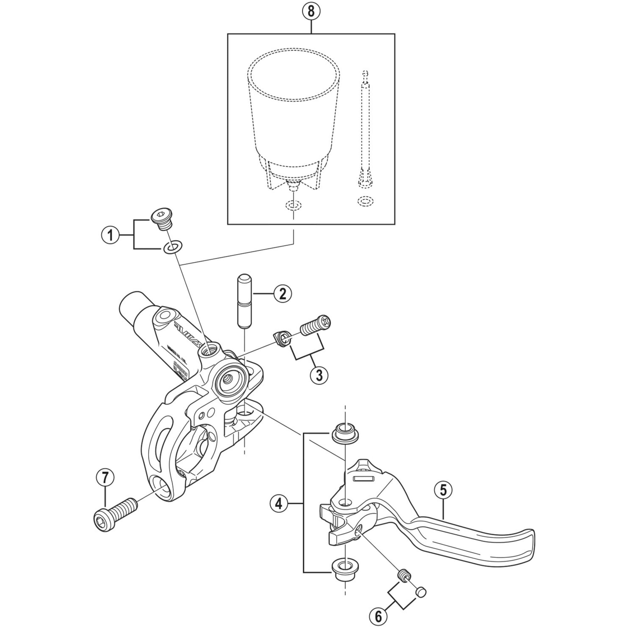 Shimano Spares M820 left hand lever member unit