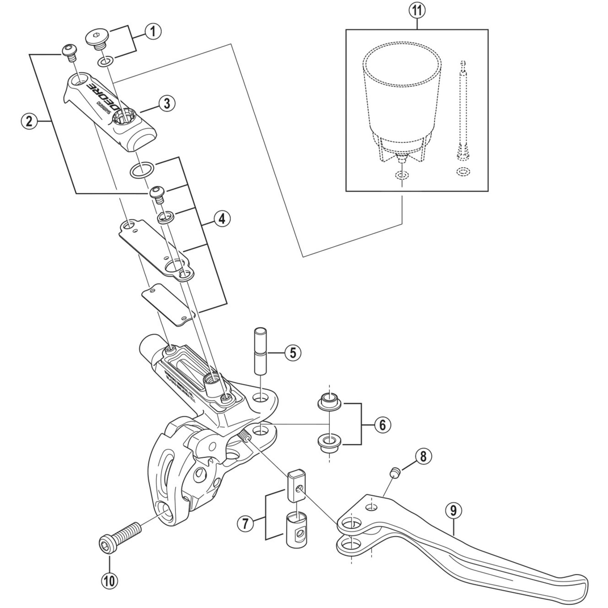 Shimano Spares T615 right hand lid, silver