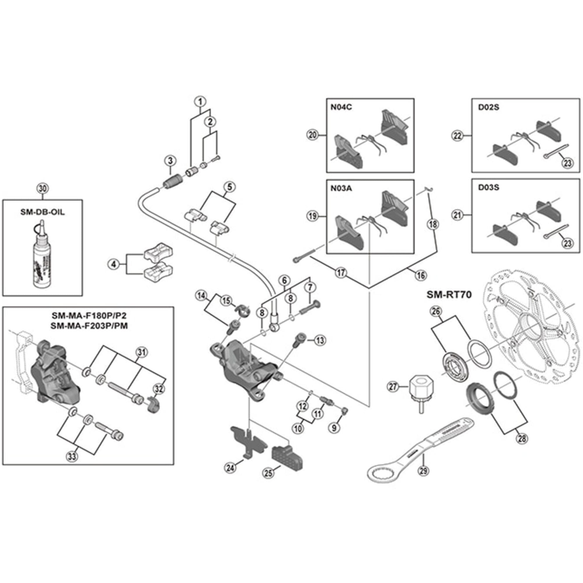 Shimano Spares M7000 pad axle and snap ring