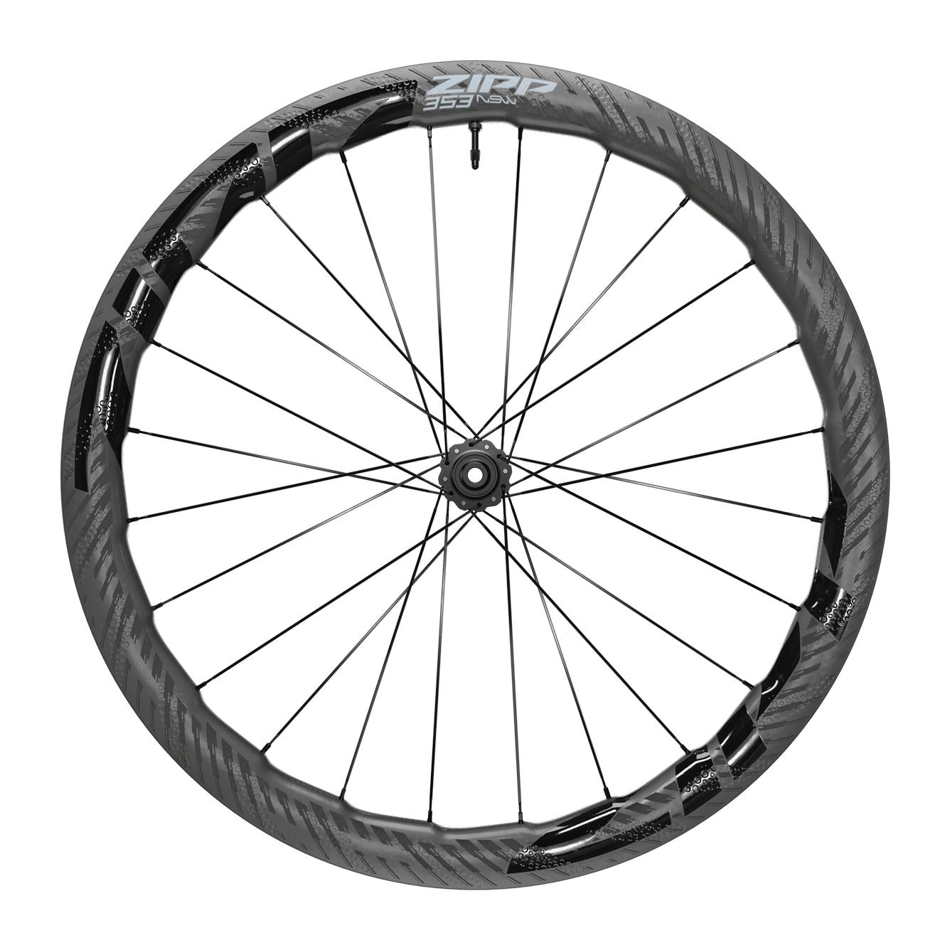 Zipp Wheel | Power2Cycle 353 NSW Carbon Tubeless Disc Brake Center Locking 700c Front 24Spokes 12x100mm Standard Graphic A1 | Power2Cycle