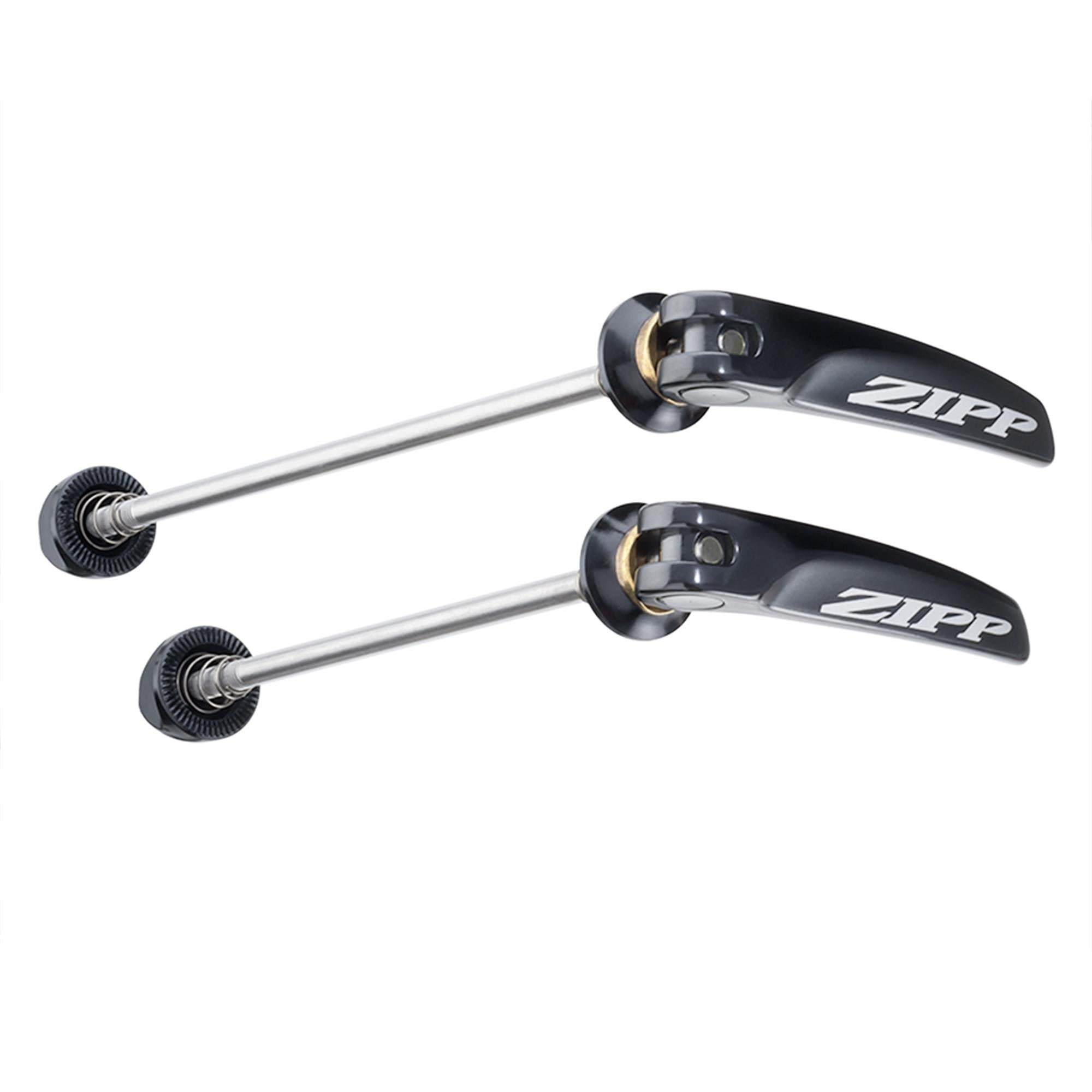 ZIPP TANGENTE QUICK RELEASE SKEWER | Power2Cycle Stainless Steel Black with Silver Logo 100mm/130mm Pair for Road Wheels | Power2Cycle BLACK