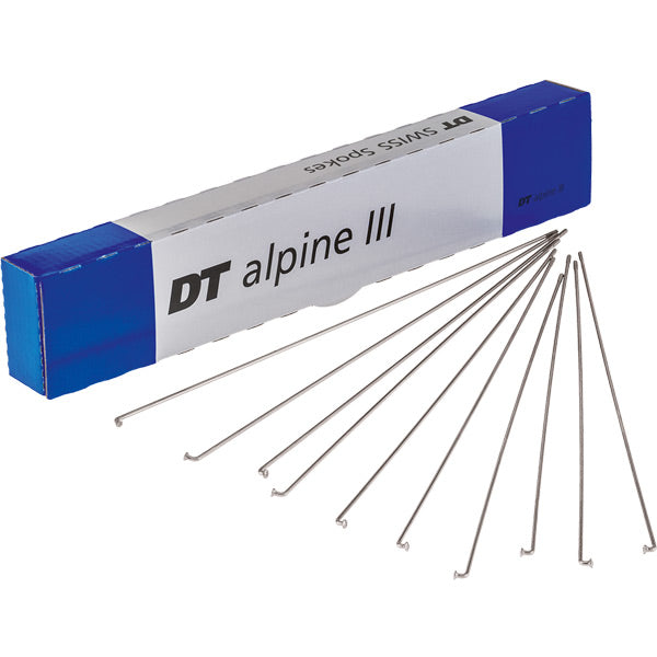 DT Swiss Alpine III silver spokes 13 / 15 / 14 g = 2.34 / 1.8 / 2 mm box 72, 263 mm