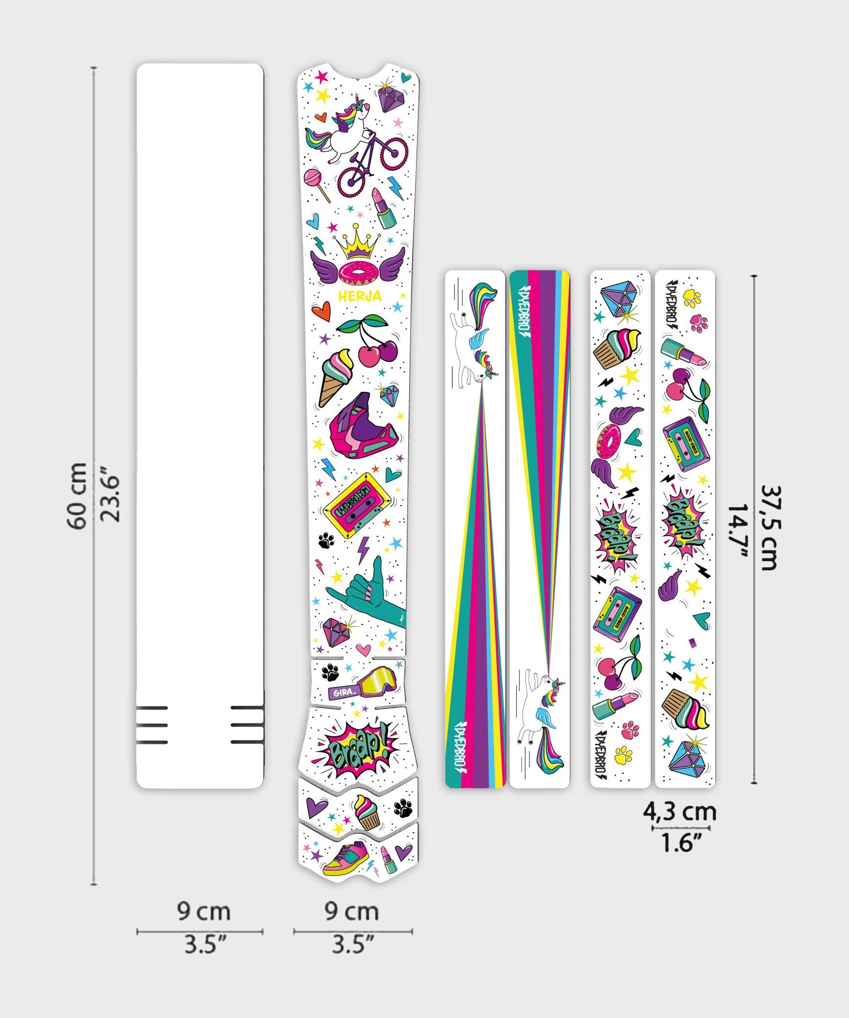 DYEDBRO MTB Frame Protection | Power2Cycle Unicorn Glitter