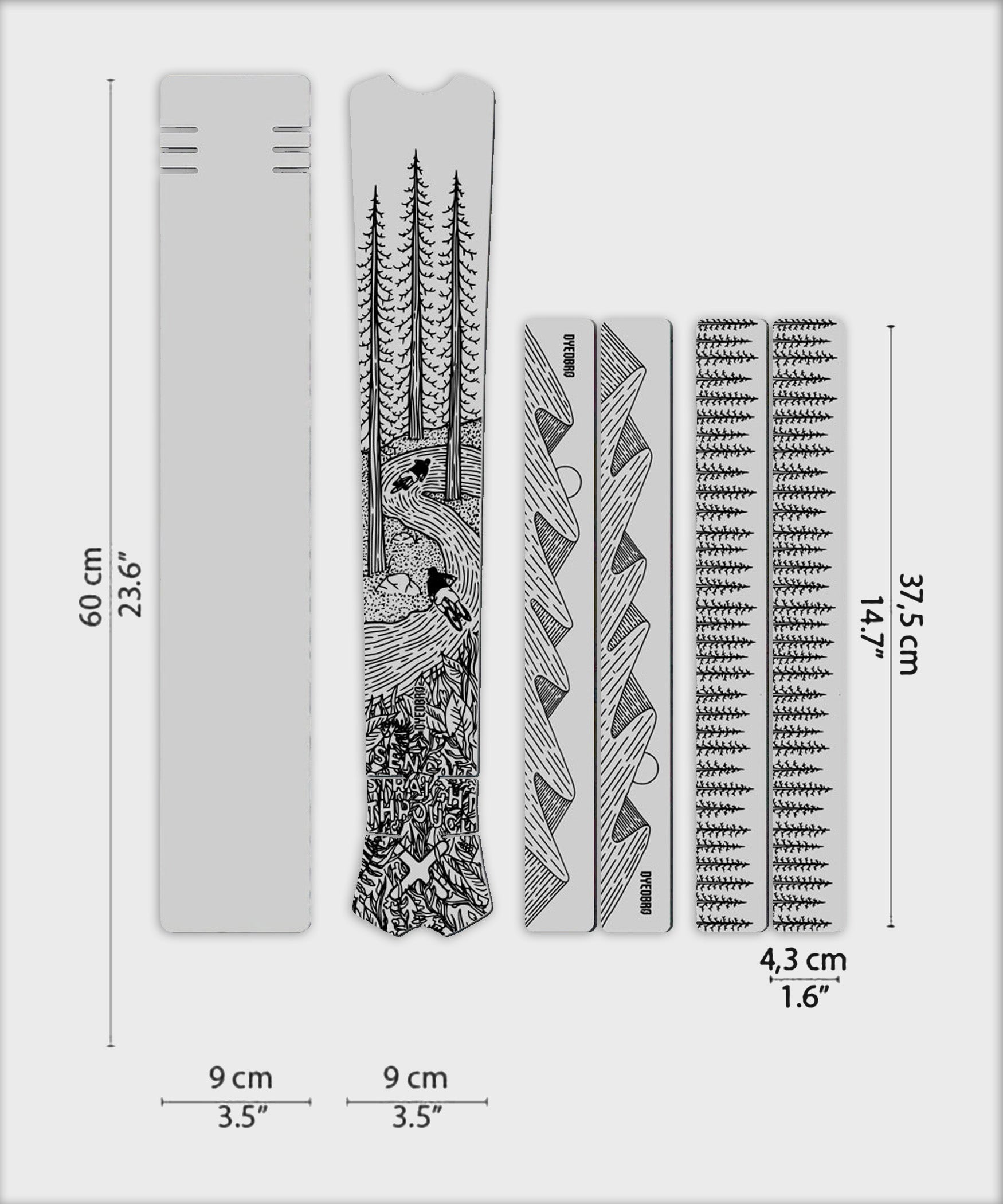 DYEDBRO MTB Frame Protection | Power2Cycle OS Illustration | Power2Cycle Gloss /