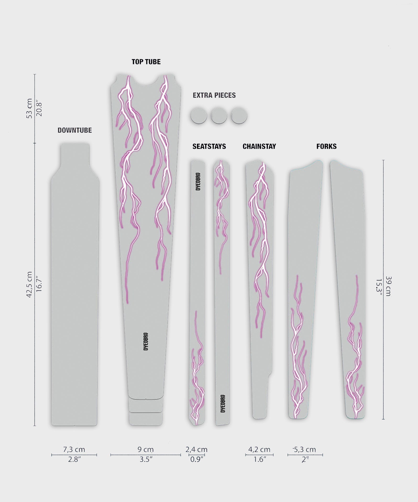 DYEDBRO Gravel Frame Protection | Power2Cycle Lightning | Power2Cycle