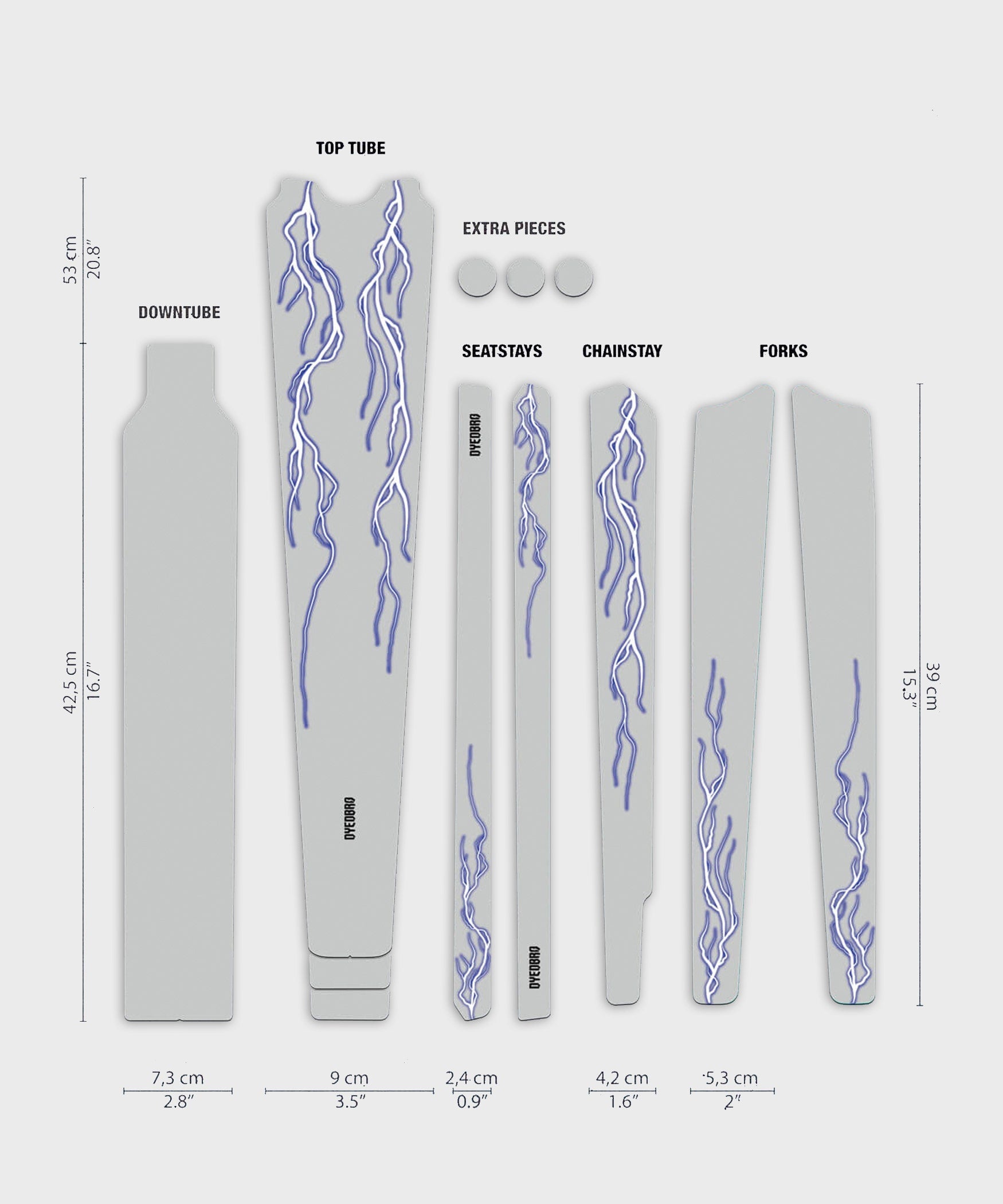 DYEDBRO Gravel Frame Protection | Power2Cycle Lightning | Power2Cycle