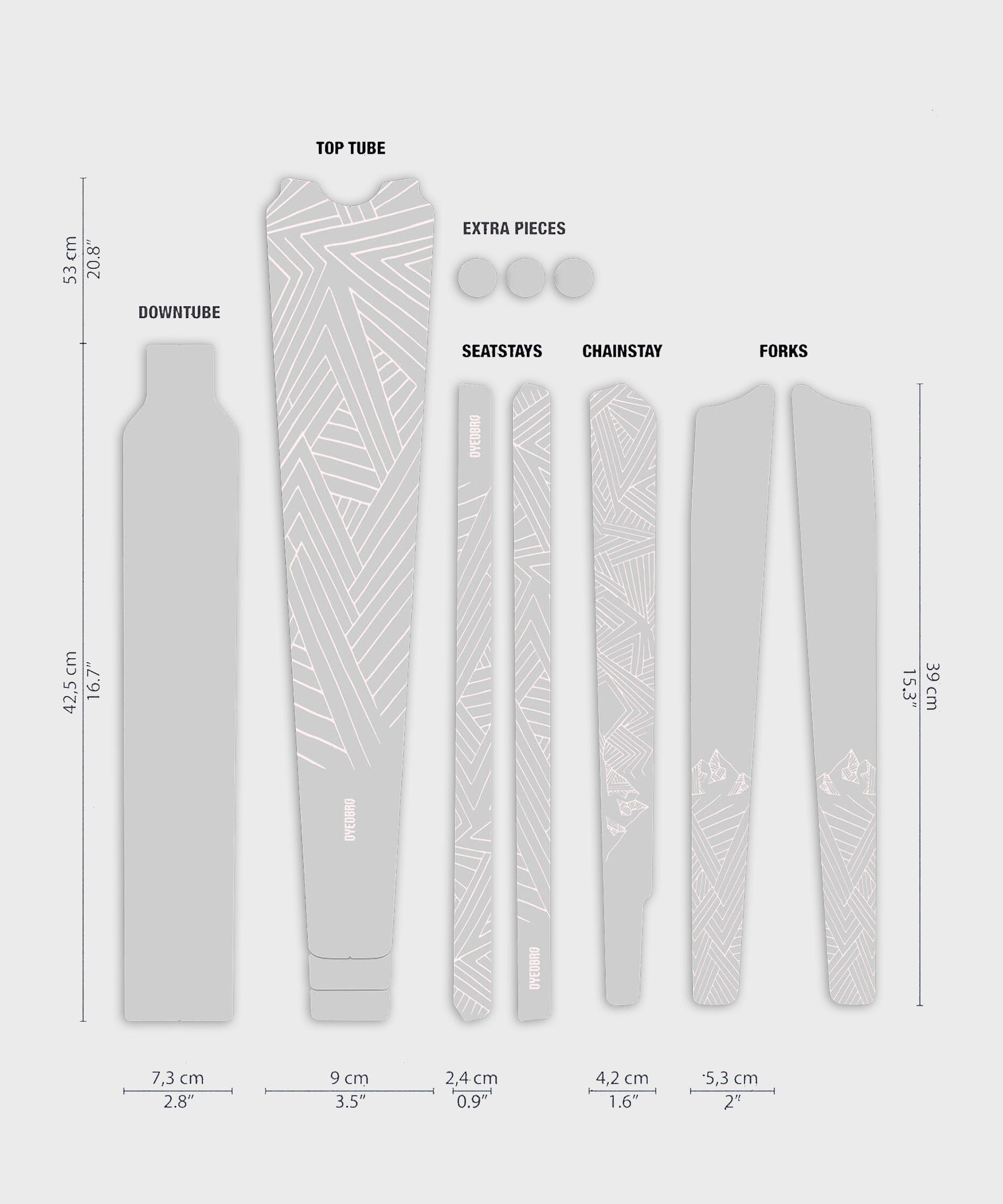 DYEDBRO Gravel Frame Protection | Power2Cycle Stay Free | Power2Cycle