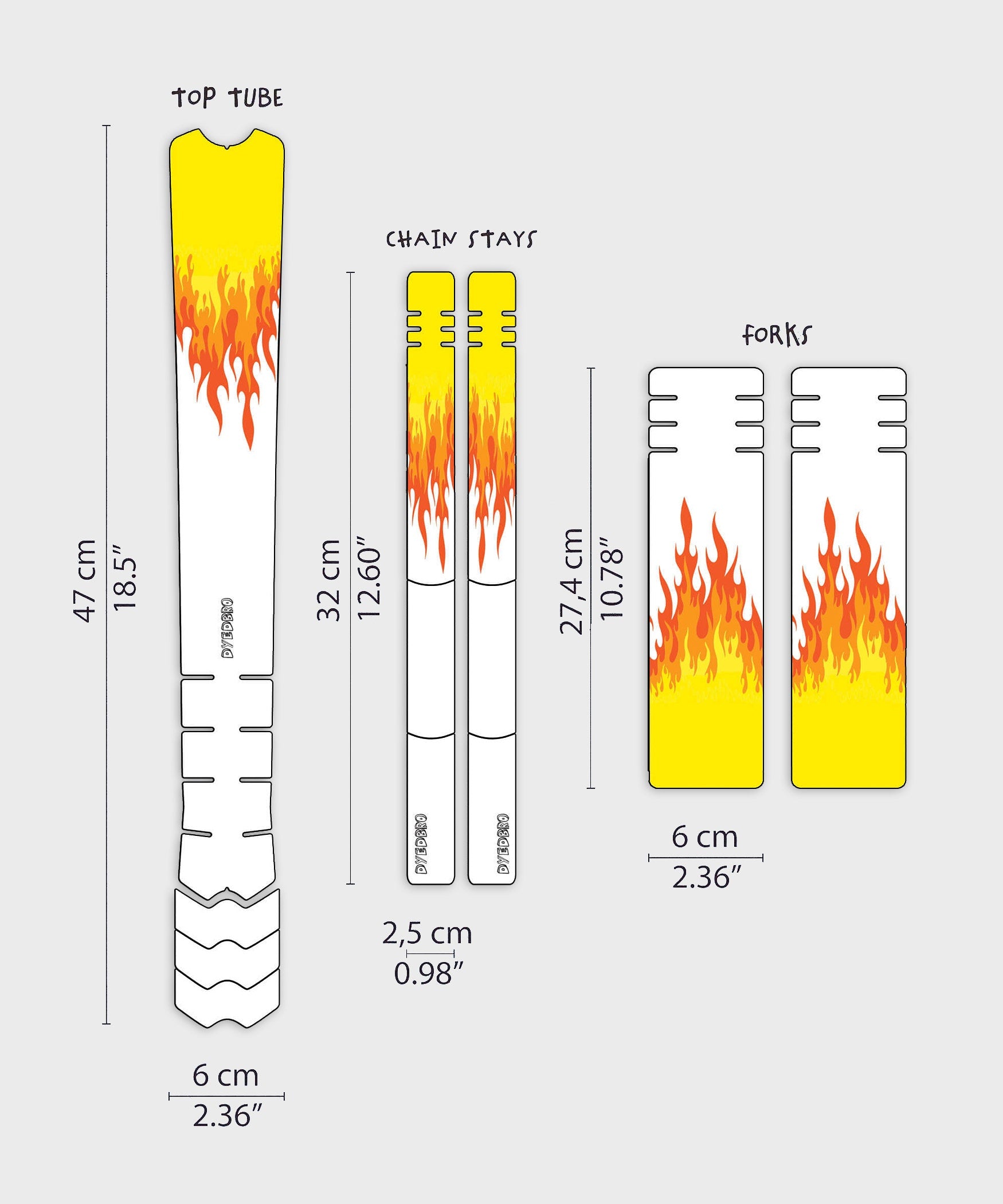 DYEDBRO Kids Frame Protection | Power2Cycle Flames