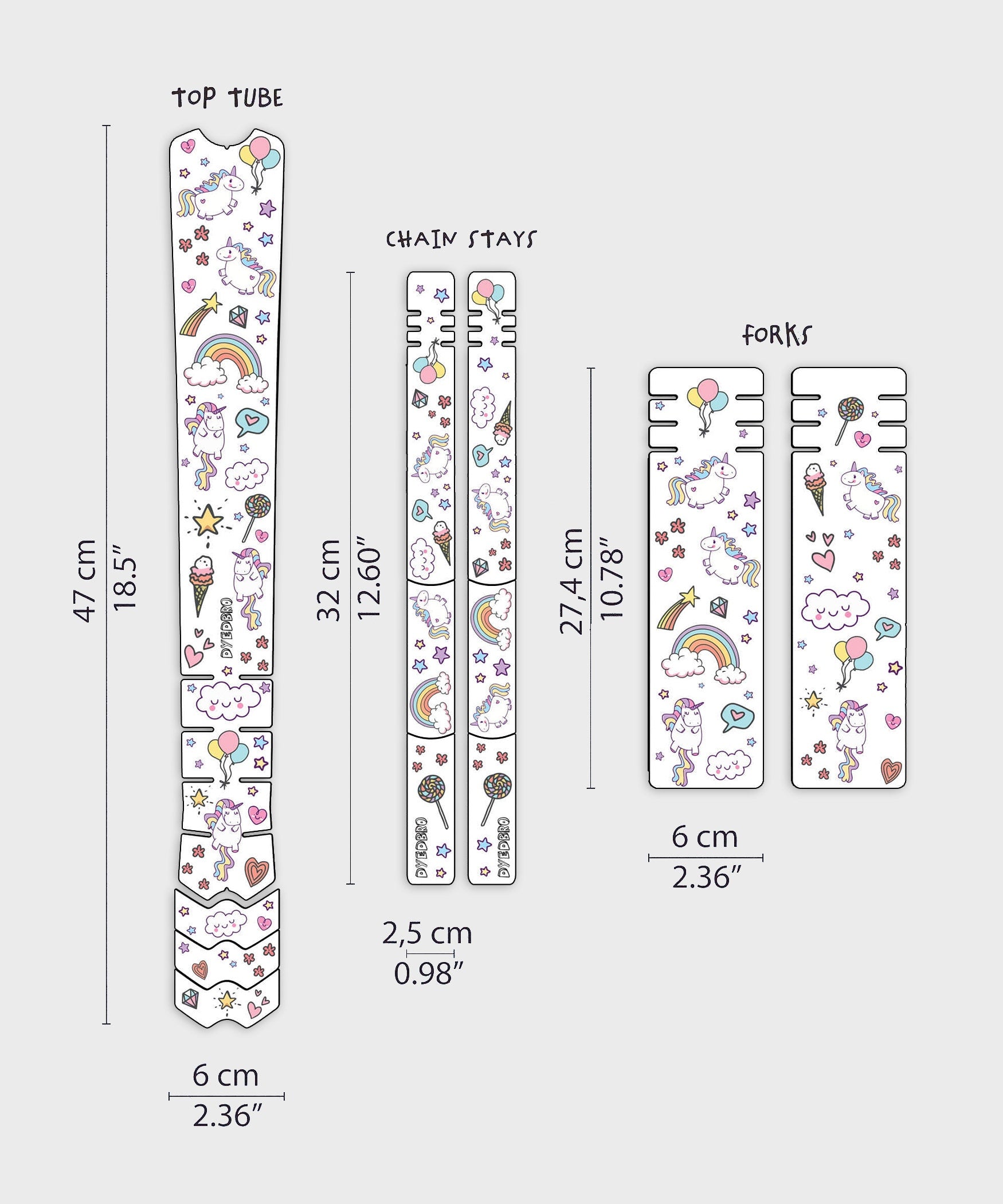 DYEDBRO Frame Protection | Power2Cycle Kids | Power2Cycle Unicorn