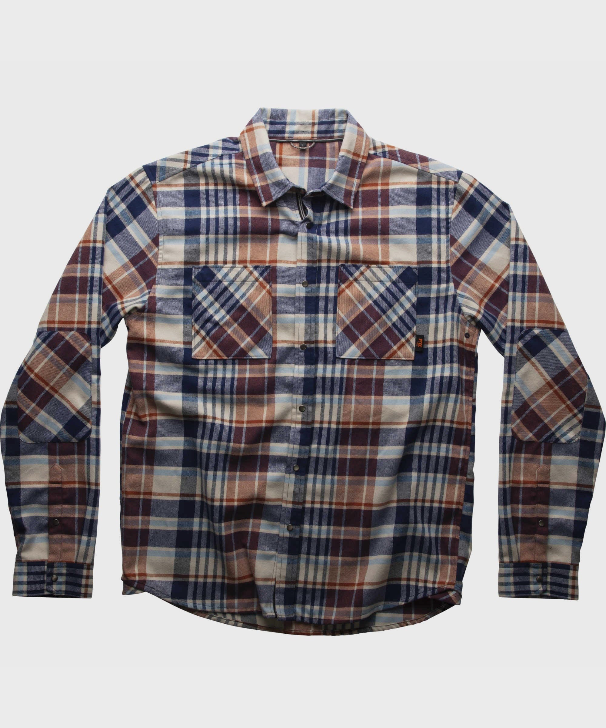 Fox Everyday Long Sleeve Flannel Shirt Orange / Blue / Tan S