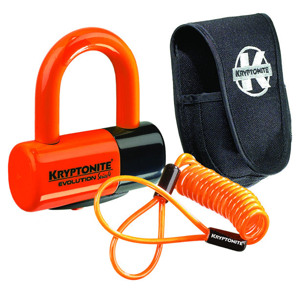 Kryptonite Evolution Disc Lock | Power2Cycle Premium Pack | Power2Cycle Orange With Pouch And reminder cable