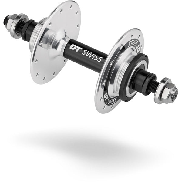 DT Swiss Track rear hub, 120 mm bolt on, fixed, 24 hole silver