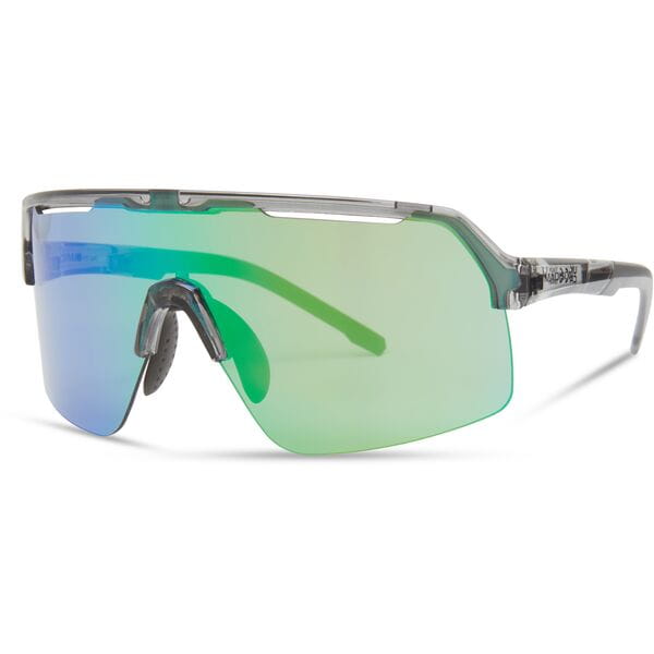 Madison Eyewear Crypto Air Crystal Smoke Sunglasses | Power2Cycle Green Mirror Lens