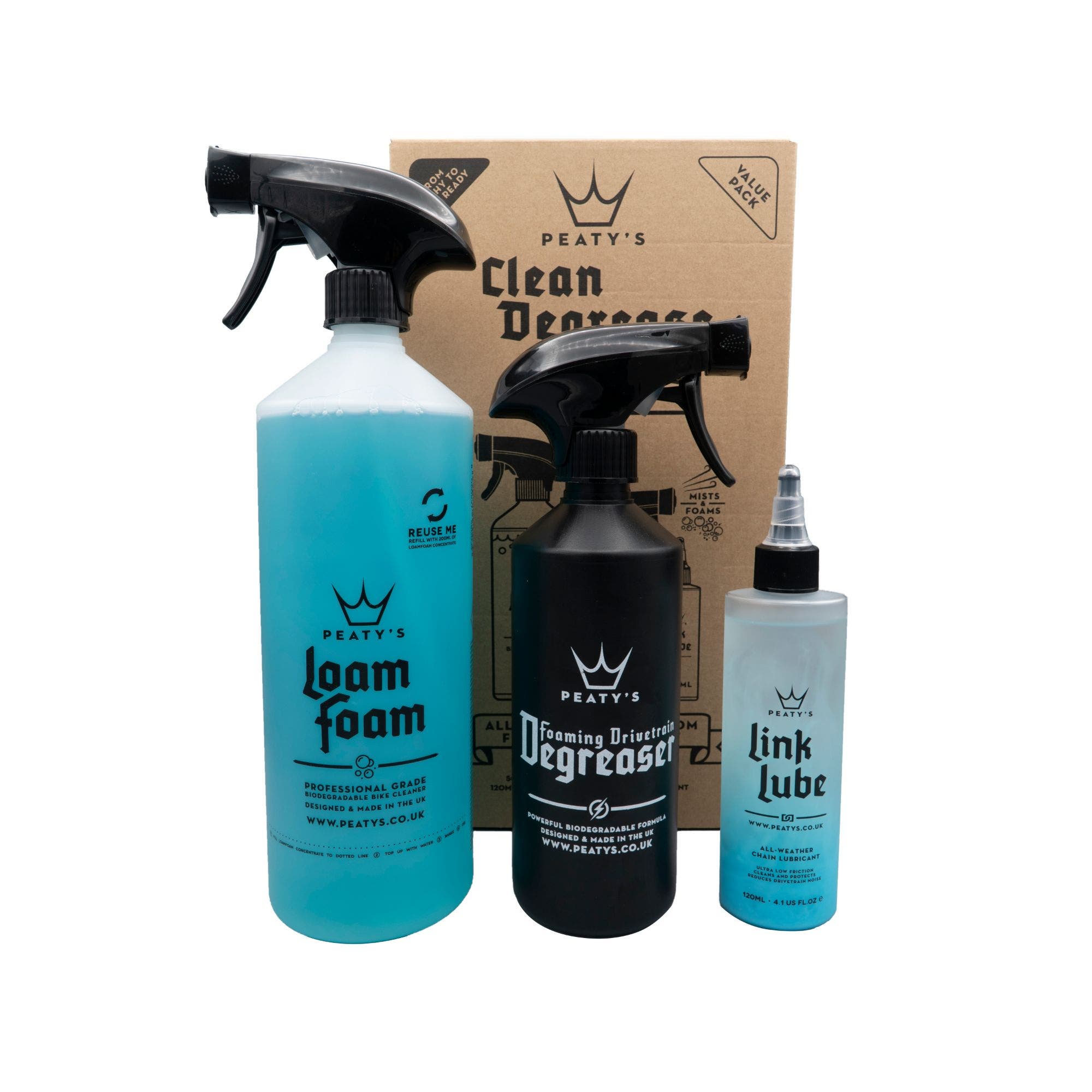 Peaty's Wash Degrease Lubricate Bicycle Cleaning Kit