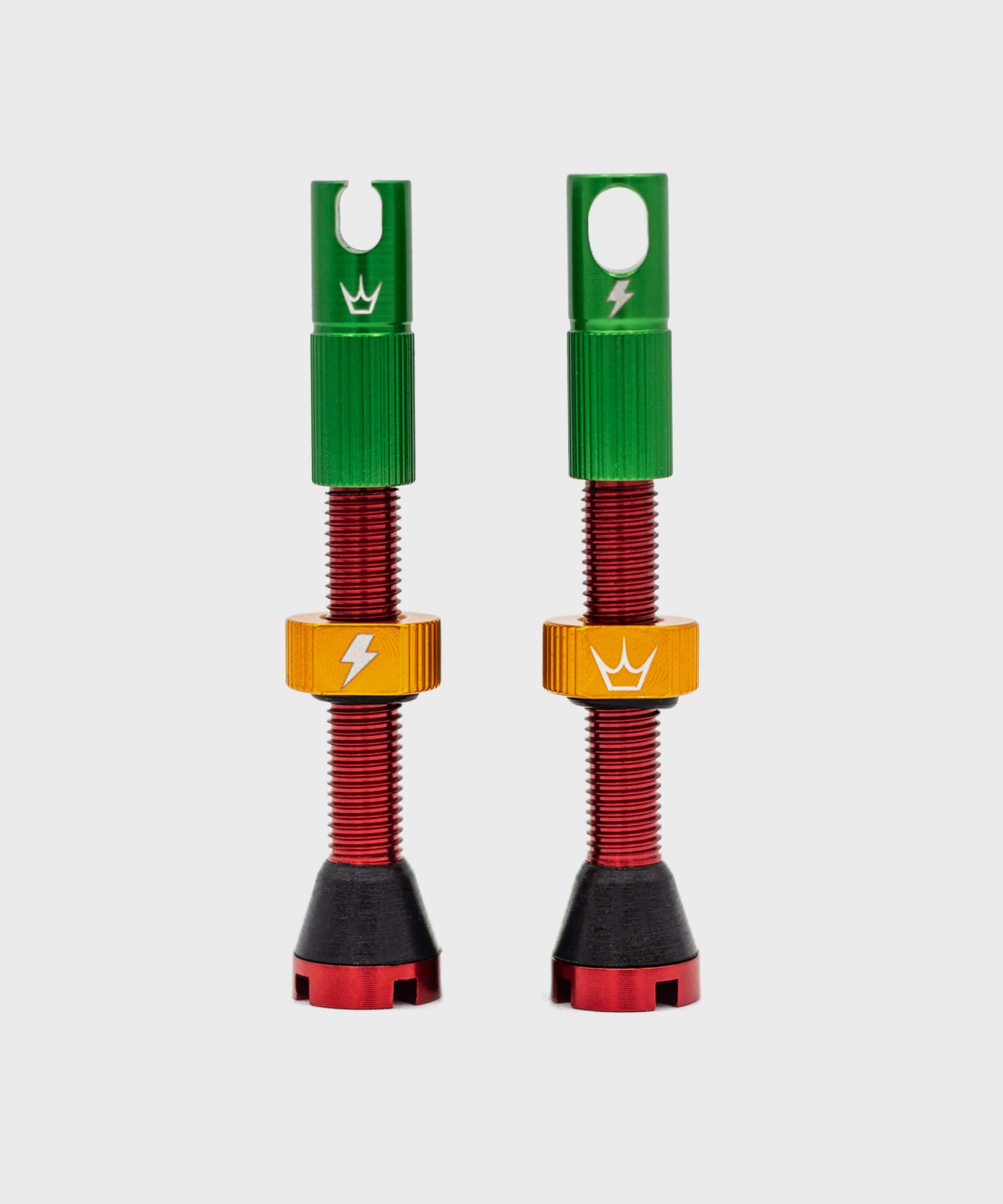 Peaty's x 50to01 Tubeless MK2 Rasta Valves 42mm