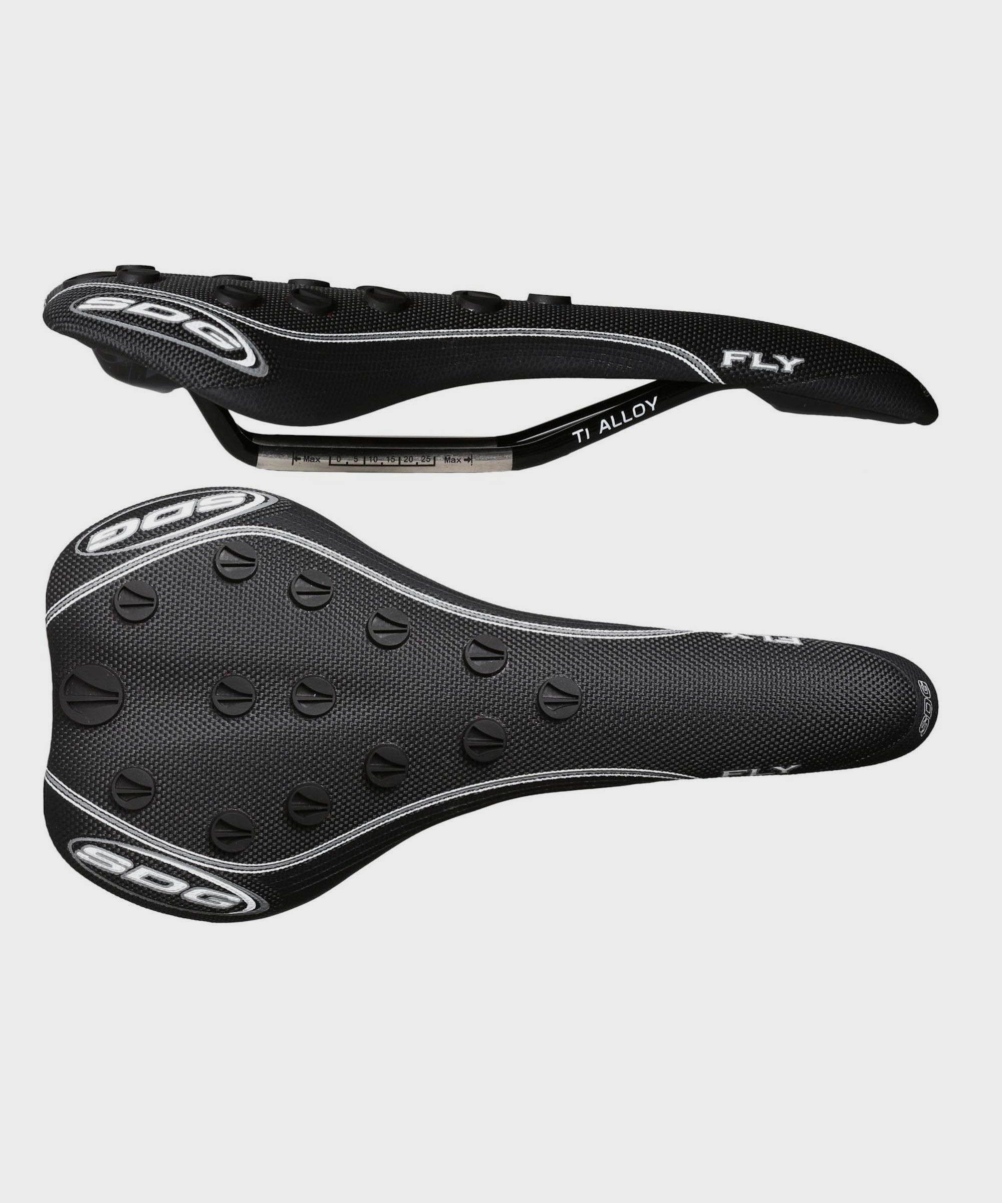 SDG Ti | Power2CycleFly Storm Solid Ti | Power2CycleRail Saddle Black