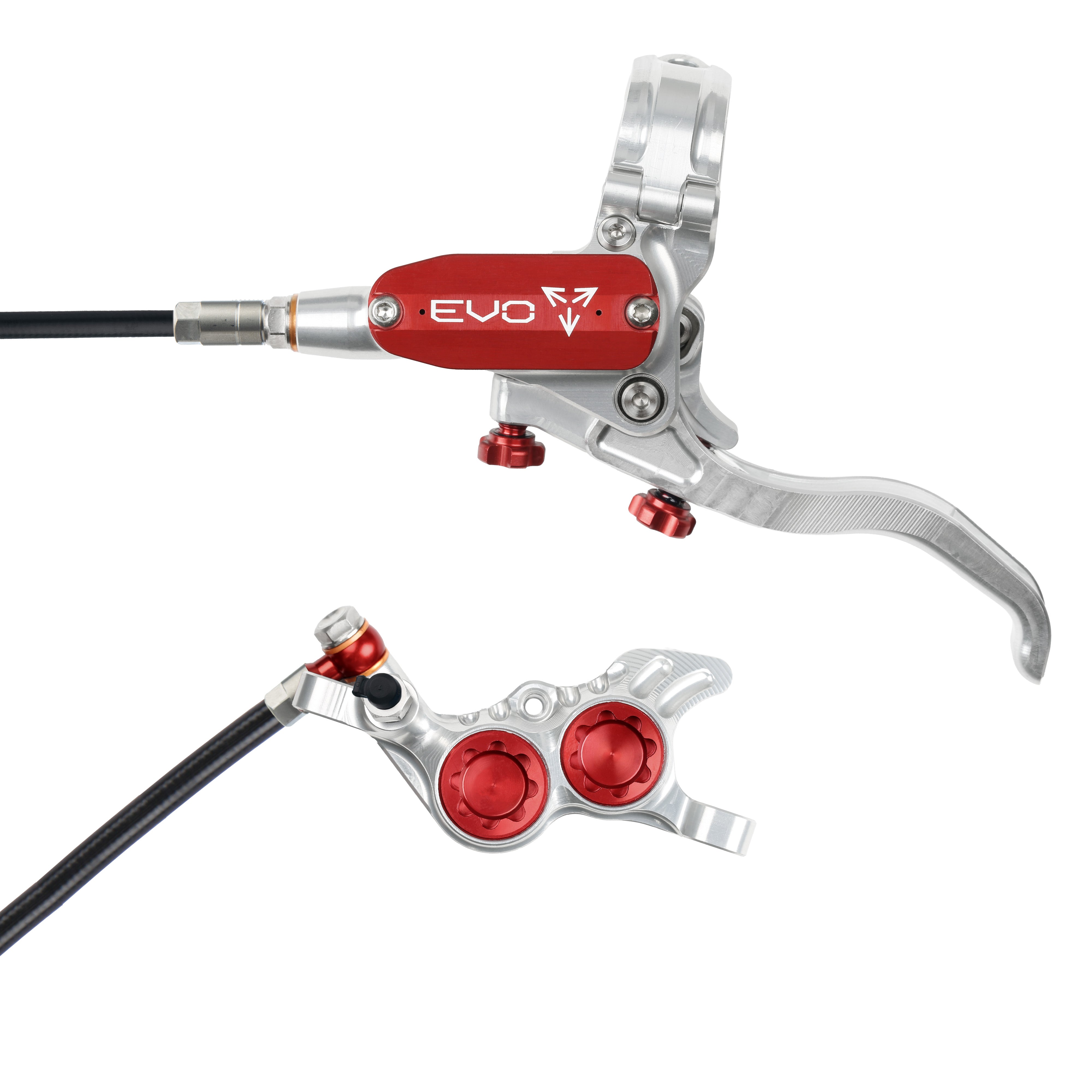 Hope Tech 4 EVO GR4 - Silver/Red - No Rotor