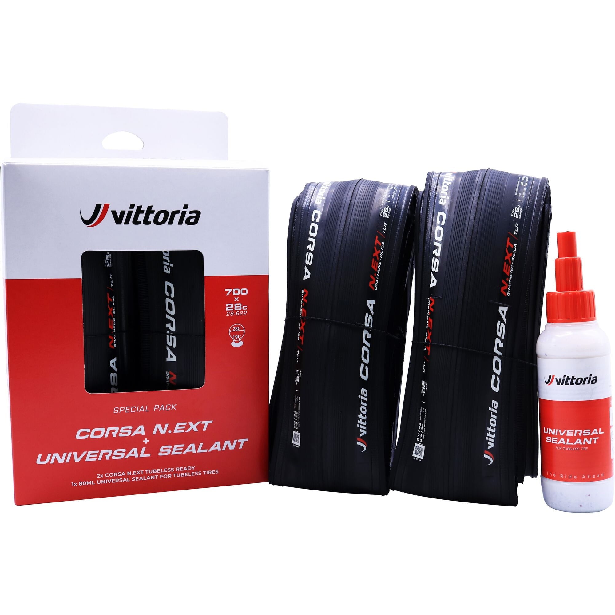 Vittoria Corsa N.EXT 700x28c TLR Twin Pack with Sealant 80ml