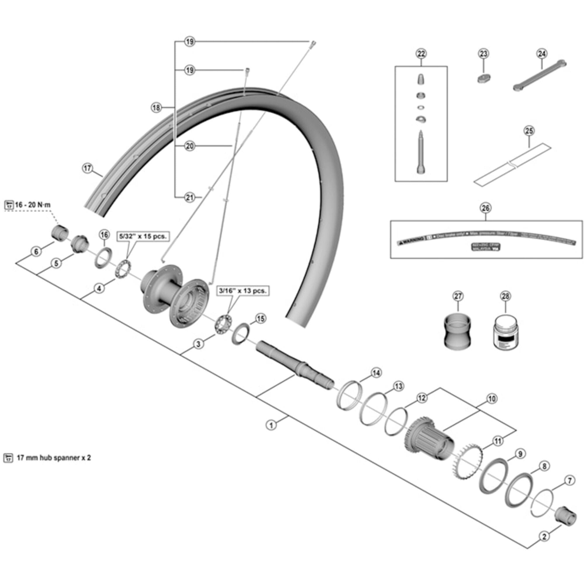 Shimano Spares R12 spoke | Power2Cycle 280 mm