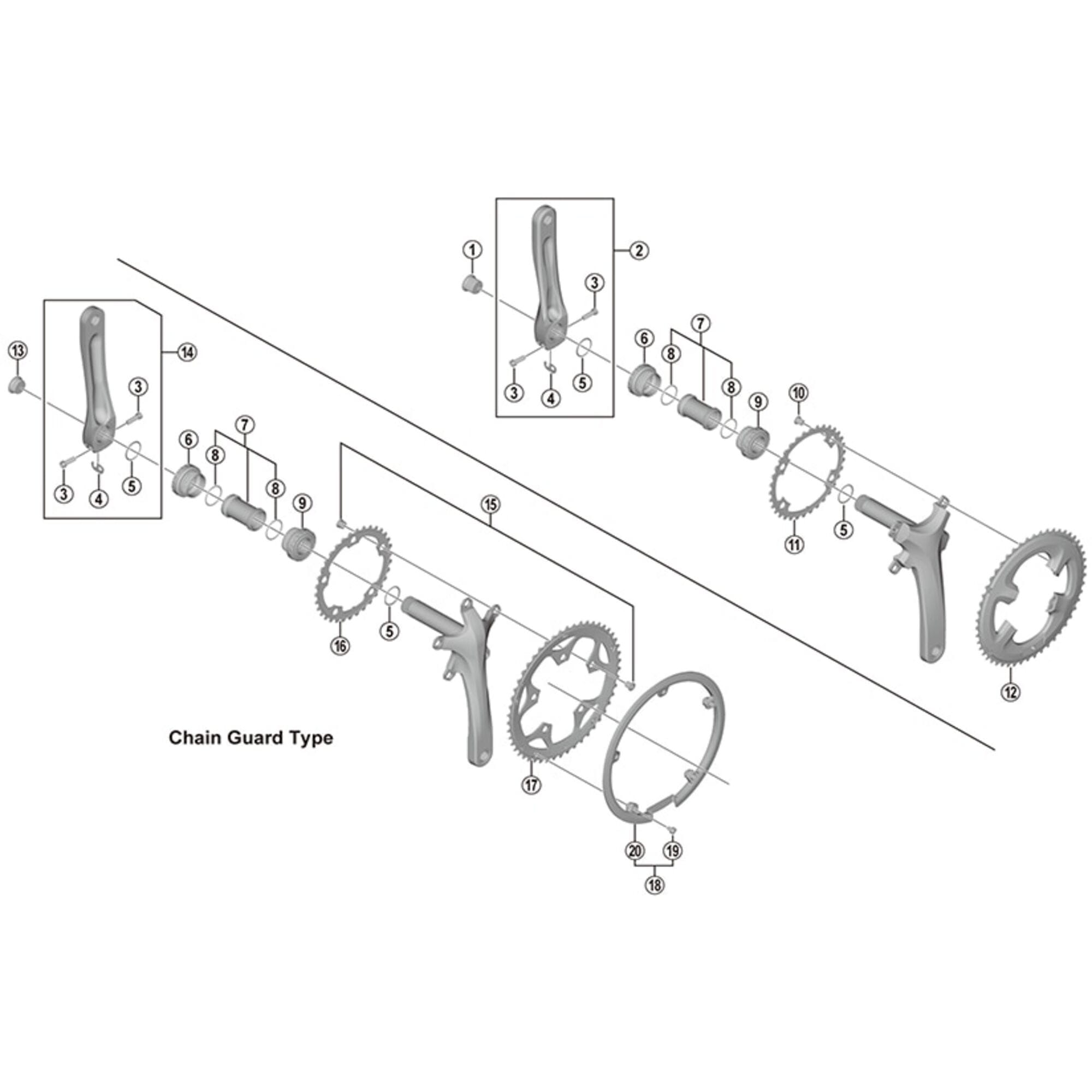 Shimano Spares 4700/RS510 chainring fixing bolts  | Power2Cycle M8 8.5 mm (pack of 4)