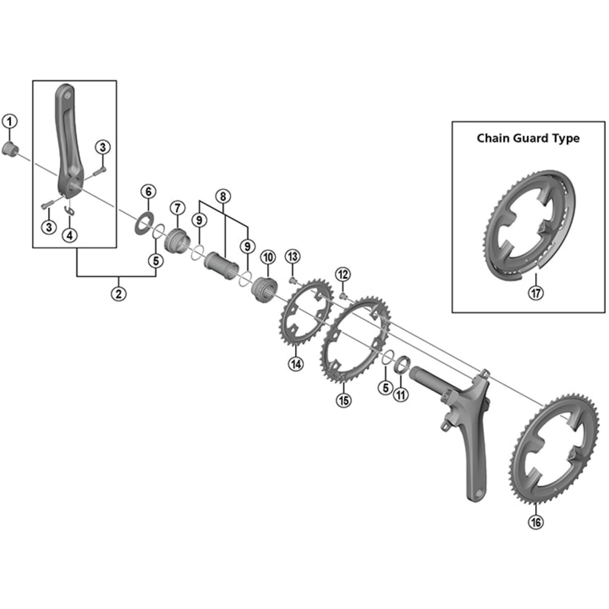 Shimano Spares M552 inner gear fixing bolt, M8 x 8.5 mm, pack of 4