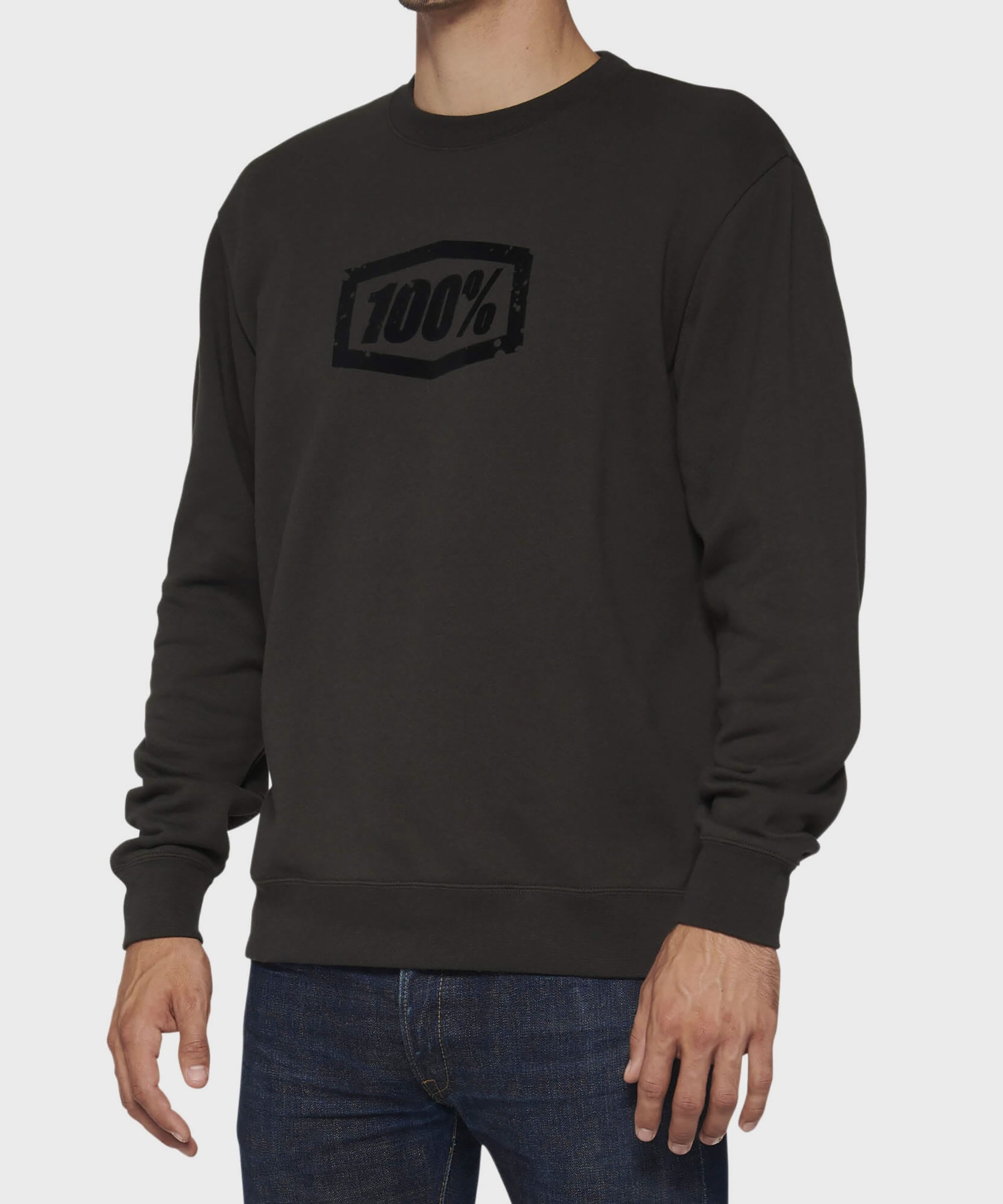 100% Avalanche Pullover Crewneck Fleece Light Black