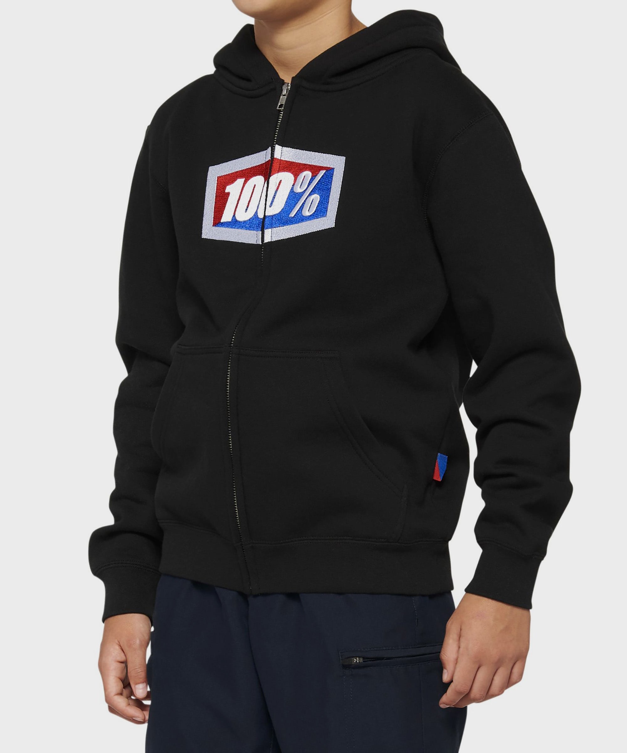 100% OFFICIAL Youth Zip Hoodie Black