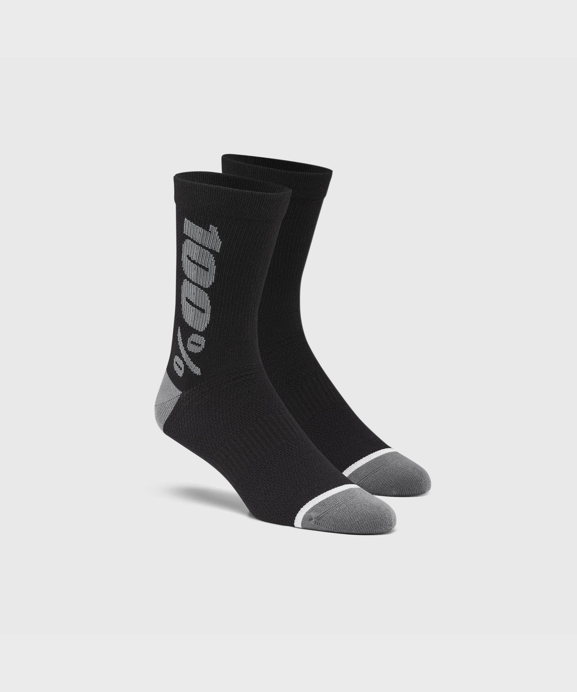 100% Rhythm Merino Wool Performance Socks Black / Grey S / M