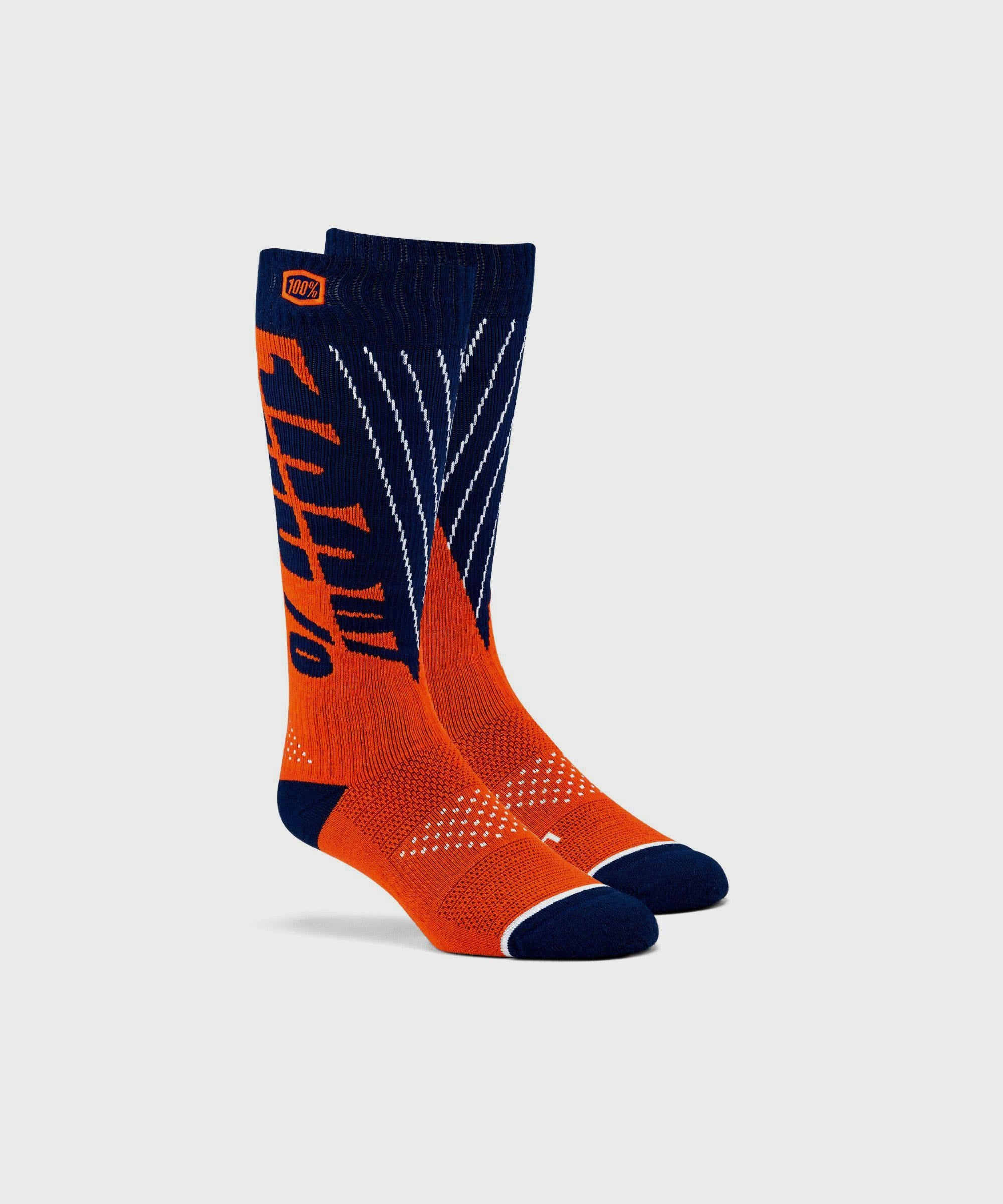100% Torque Comfort Moto Socks Navy / Orange