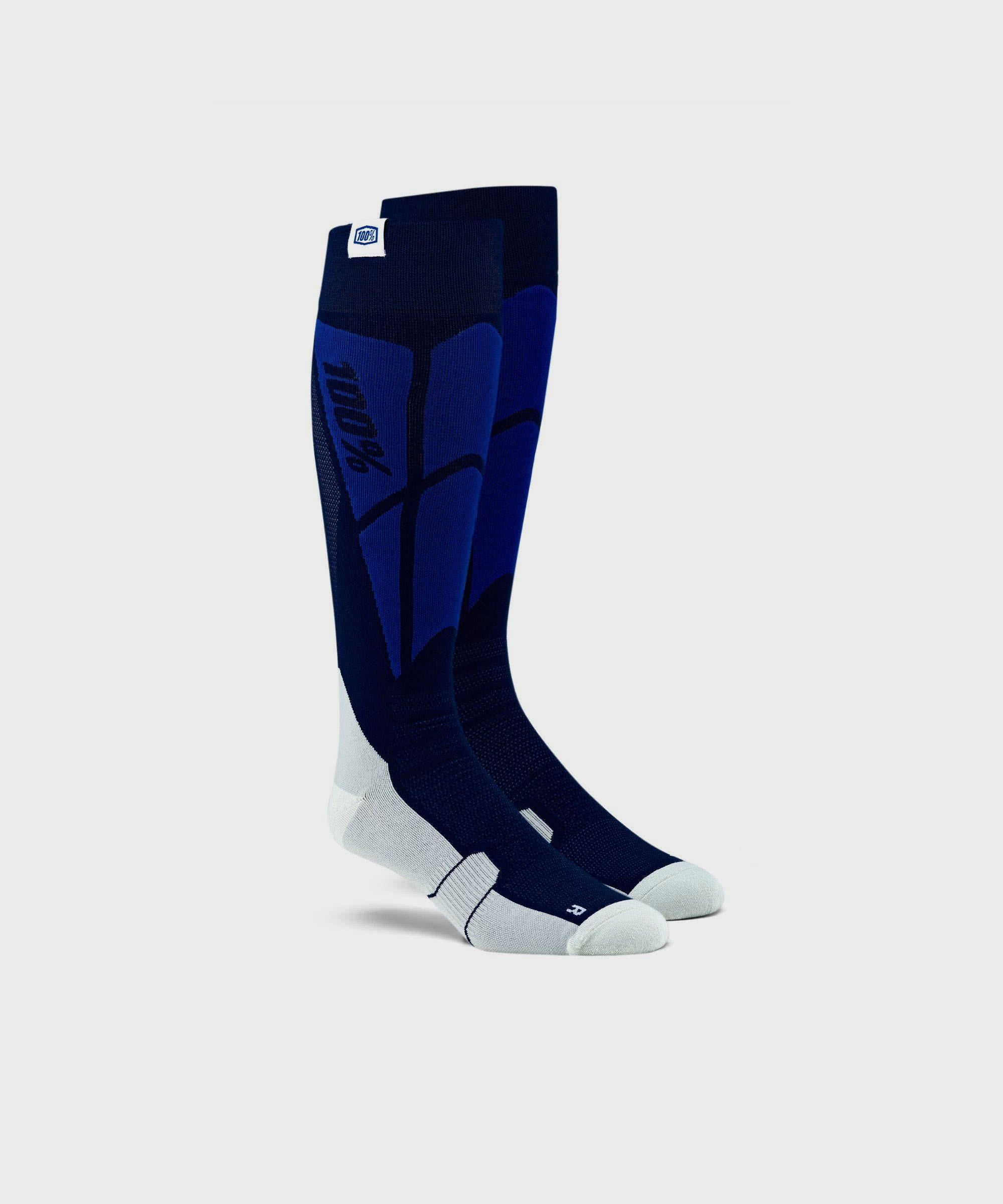 100% Hi Side Performance Moto Socks Navy / Grey