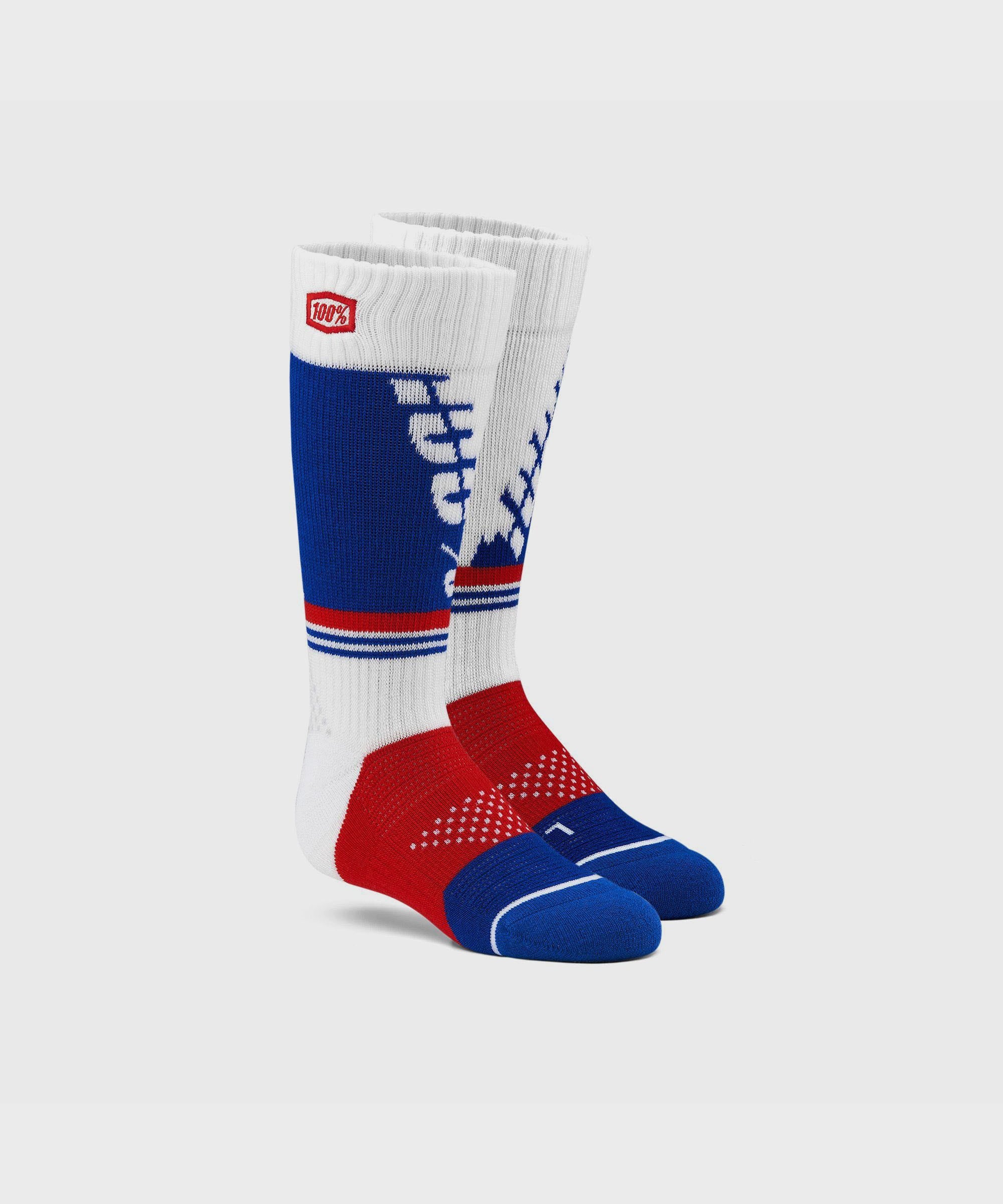 100% Torque Youth Moto Socks White