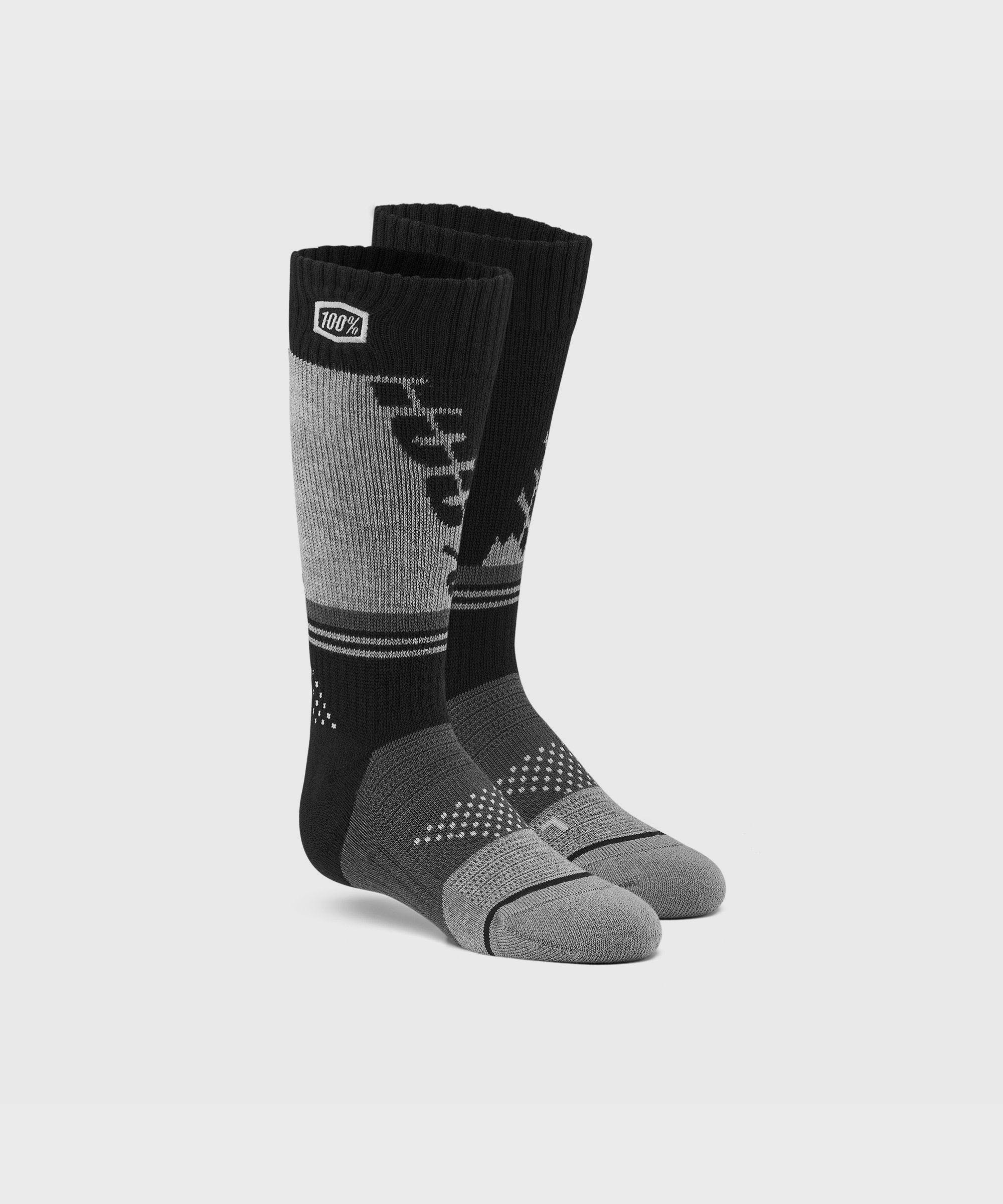 100% Torque Youth Moto Socks Black / Grey L / XL