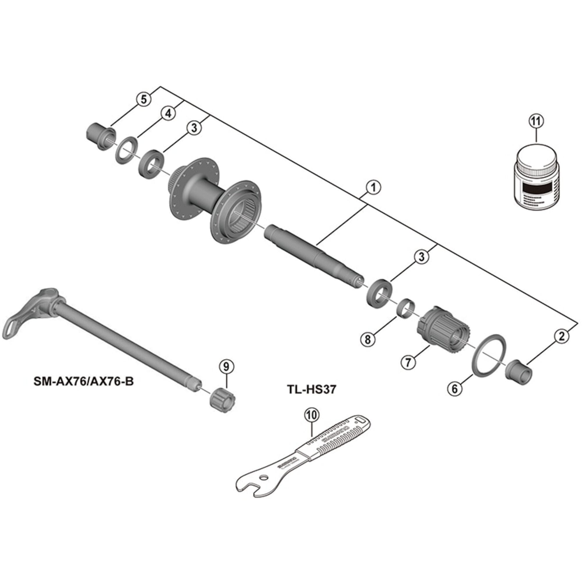 Shimano Spares AX75 fixing nut, M12