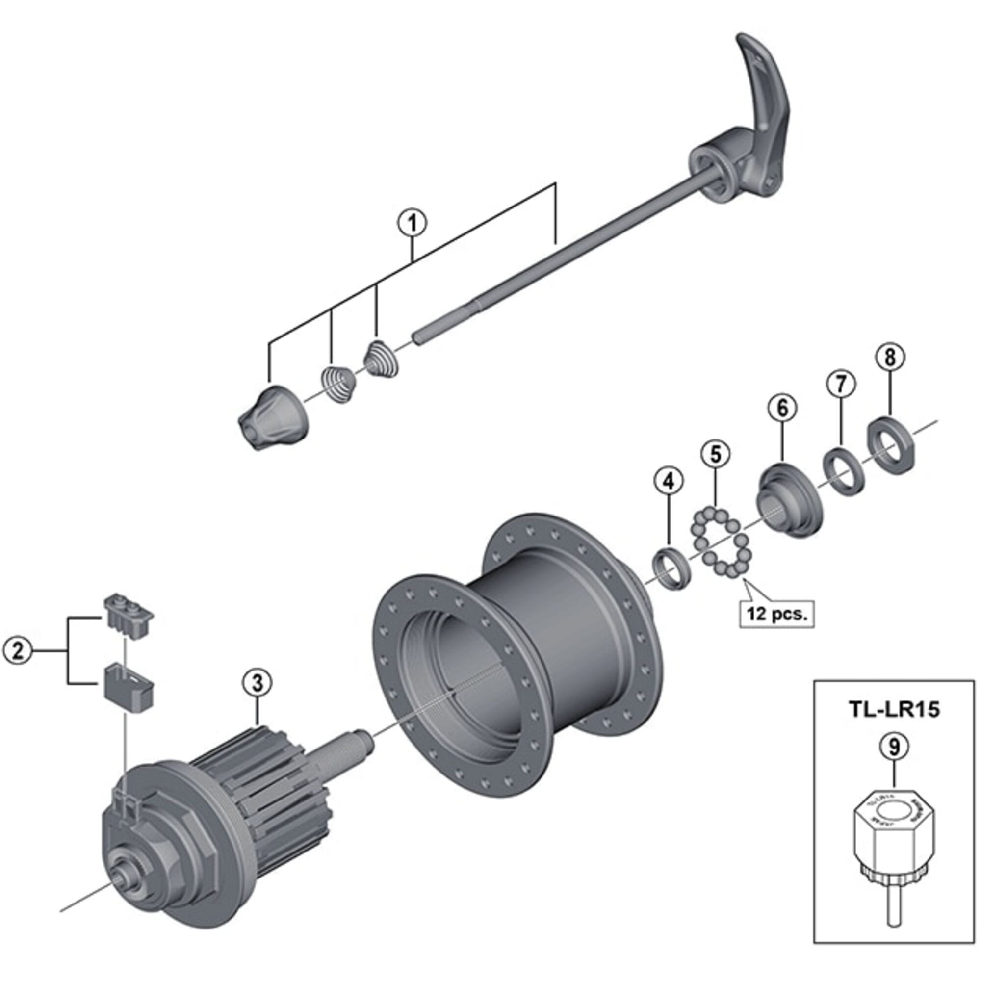 Shimano Spares QR cone with dust cover, M11 x 12.1 mm