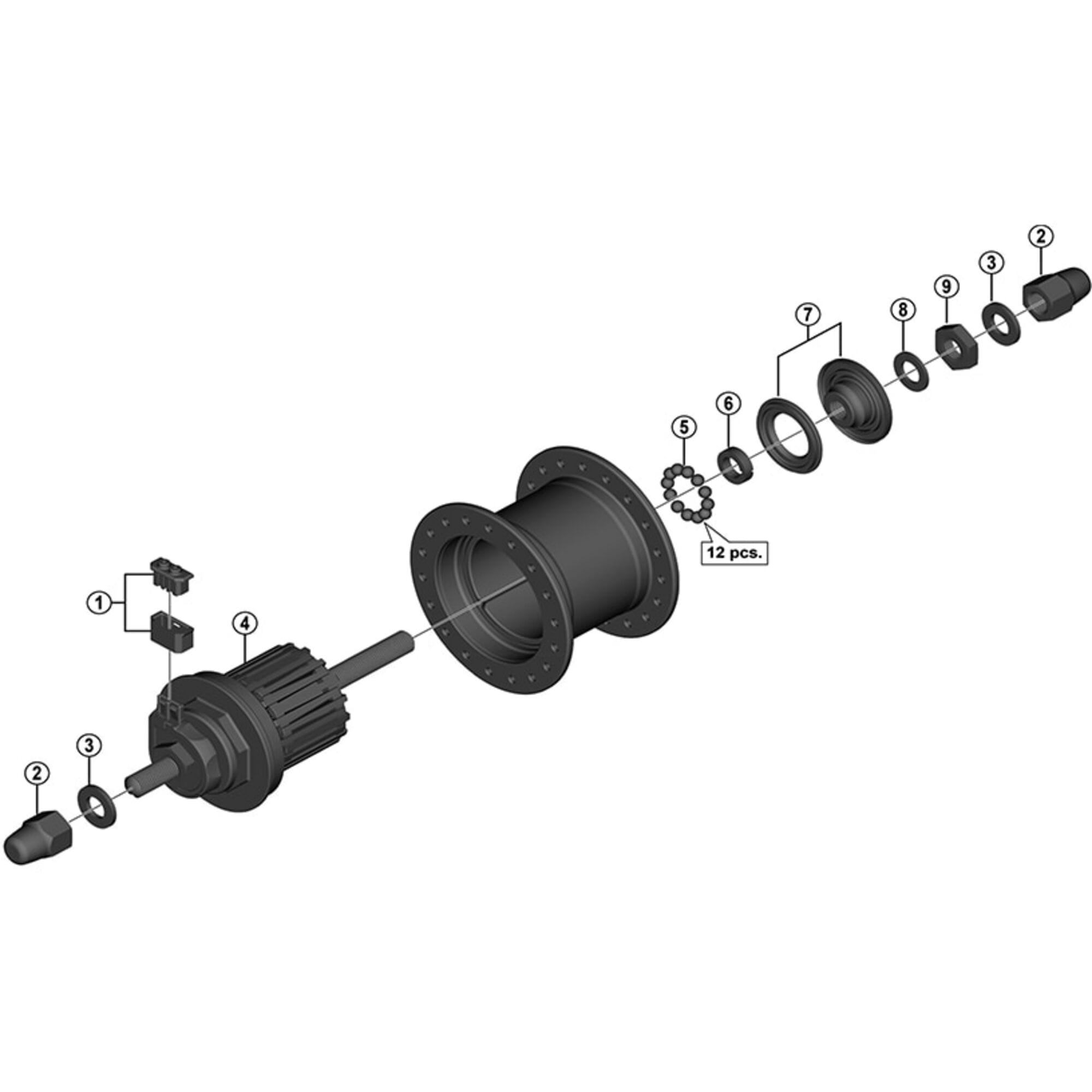 Shimano Spares Nexus HB | Power2CycleIM40 front cap nut M9