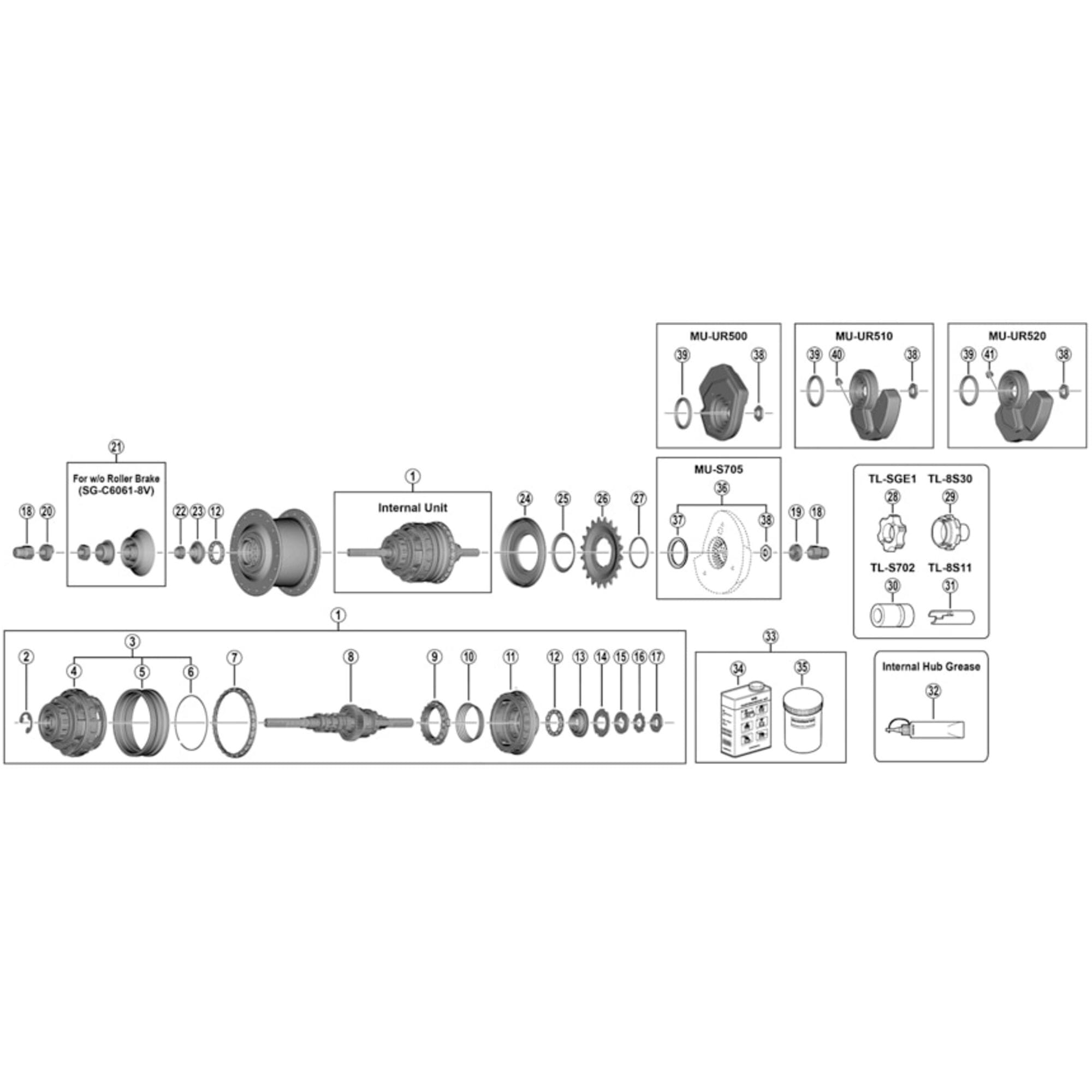 Shimano Spares 8R20 Nexus clutch unit